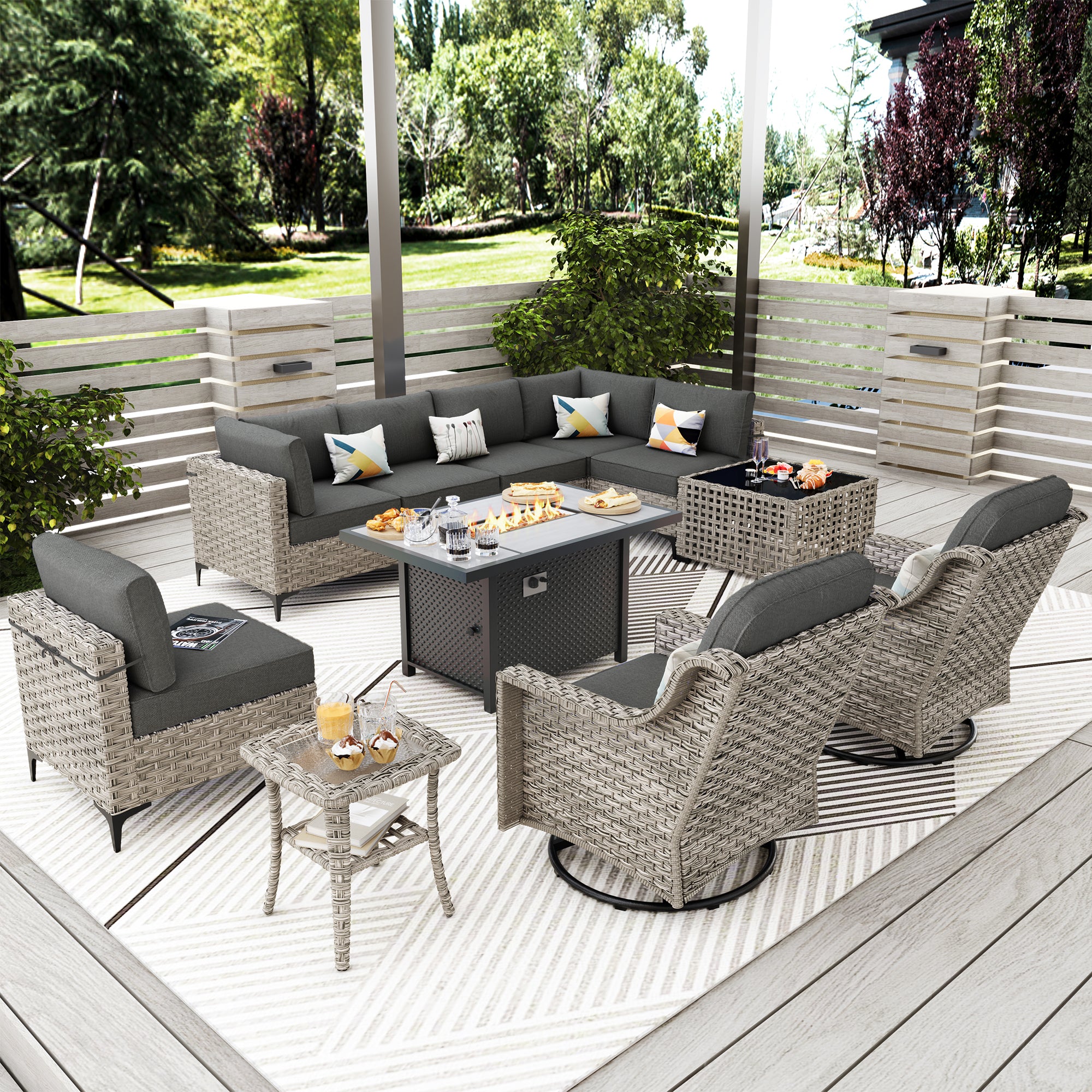 11 piece wicker outdoor setting sale