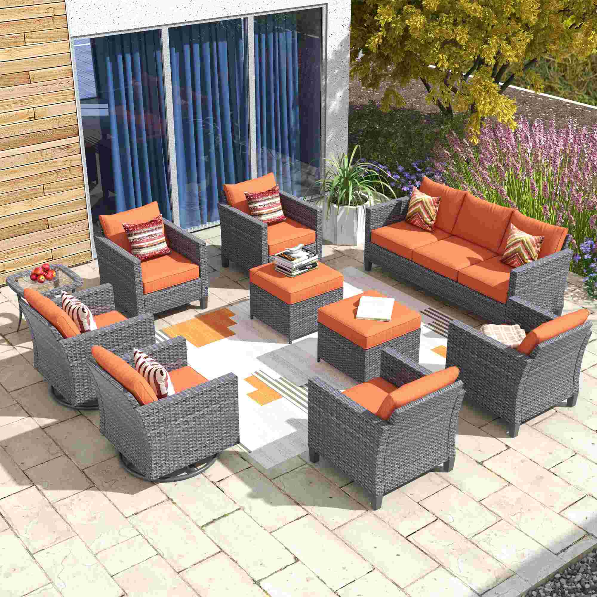 Patio conversation sets discount with rocker chairs