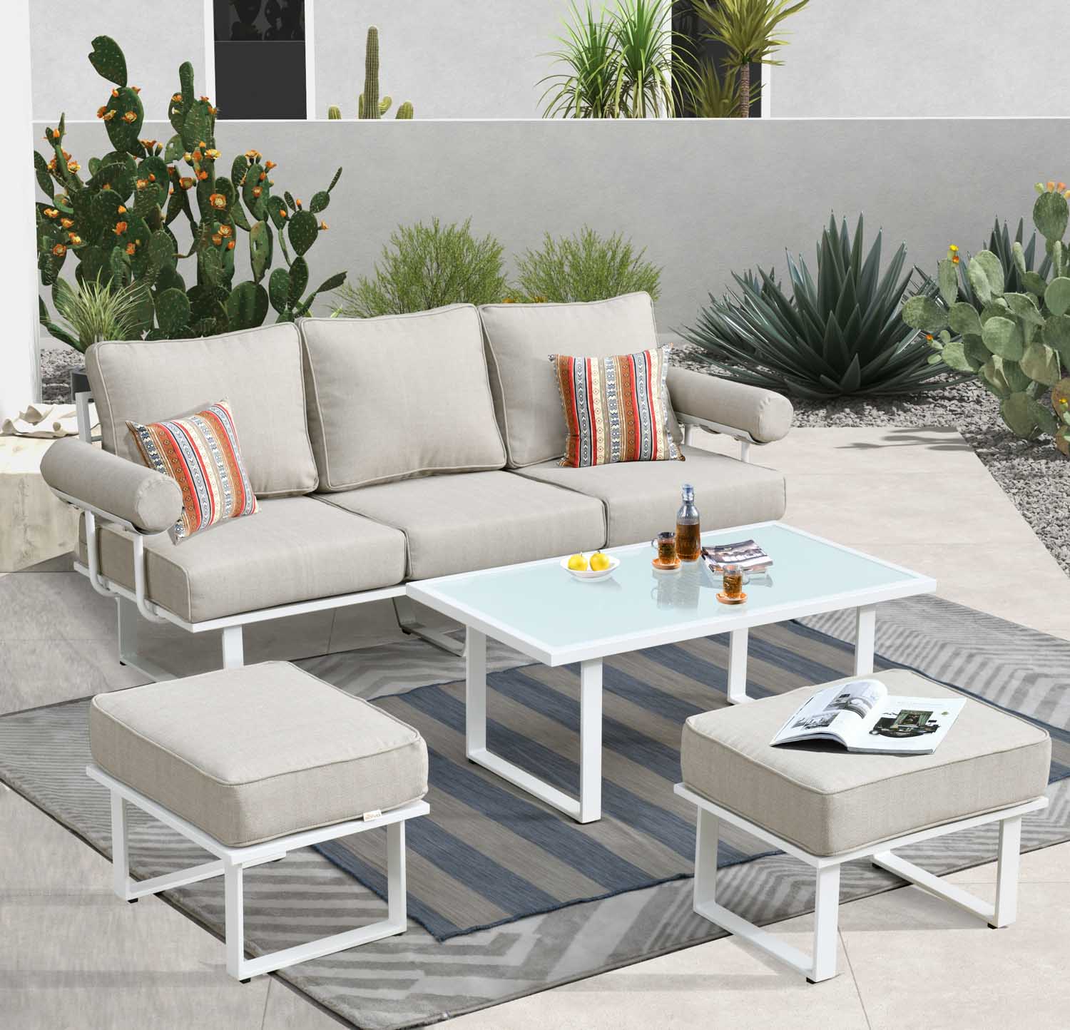 4 piece deals aluminum patio set