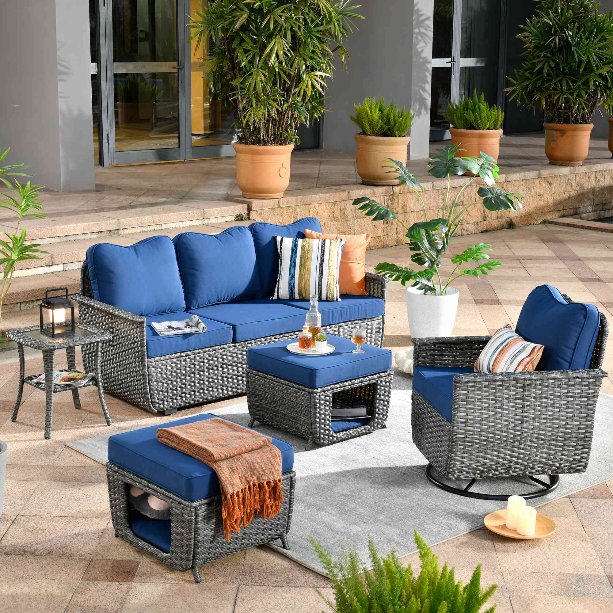 Swivel chair patio online set