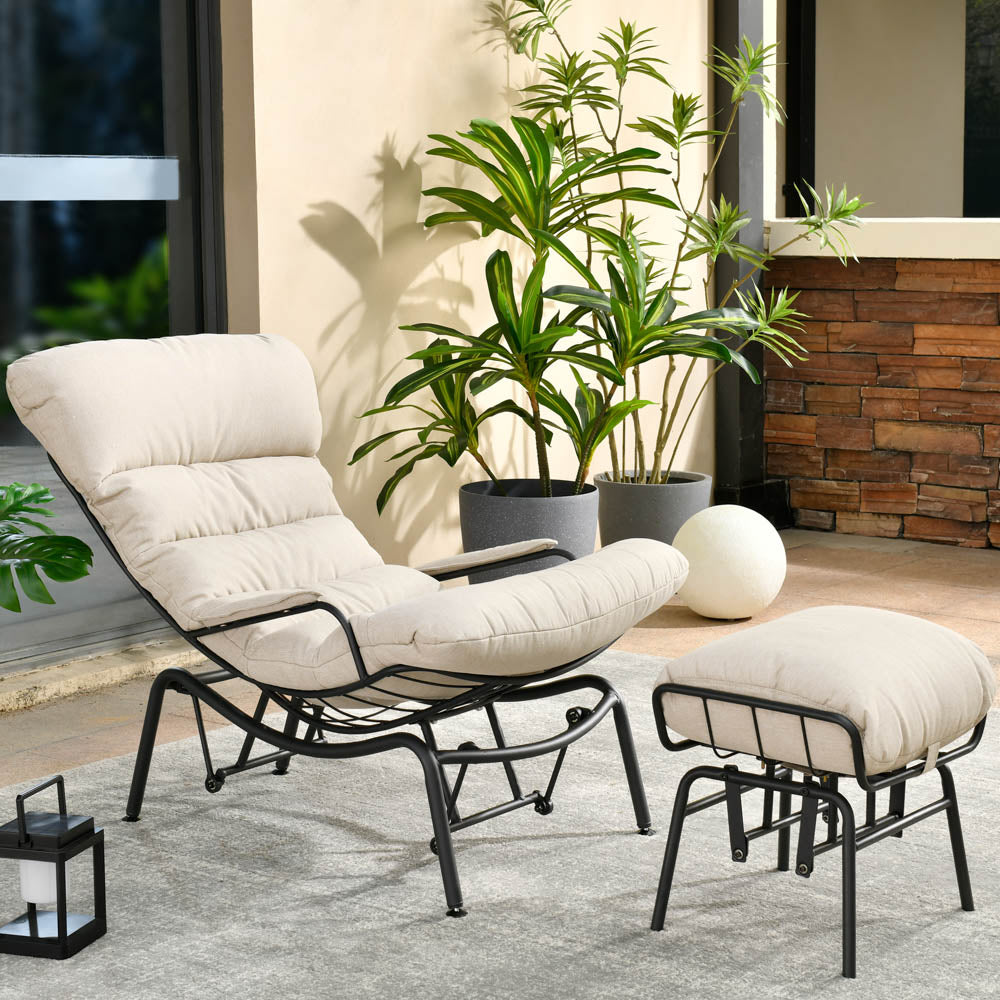 Patio papasan chair online & ottoman set