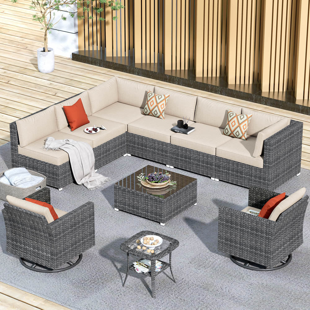 Sectional with swivel chair set sale