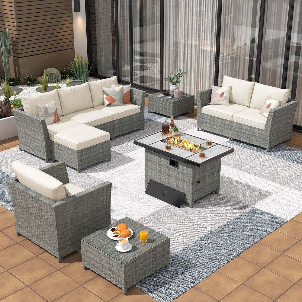 Walnew 9 piece online patio furniture