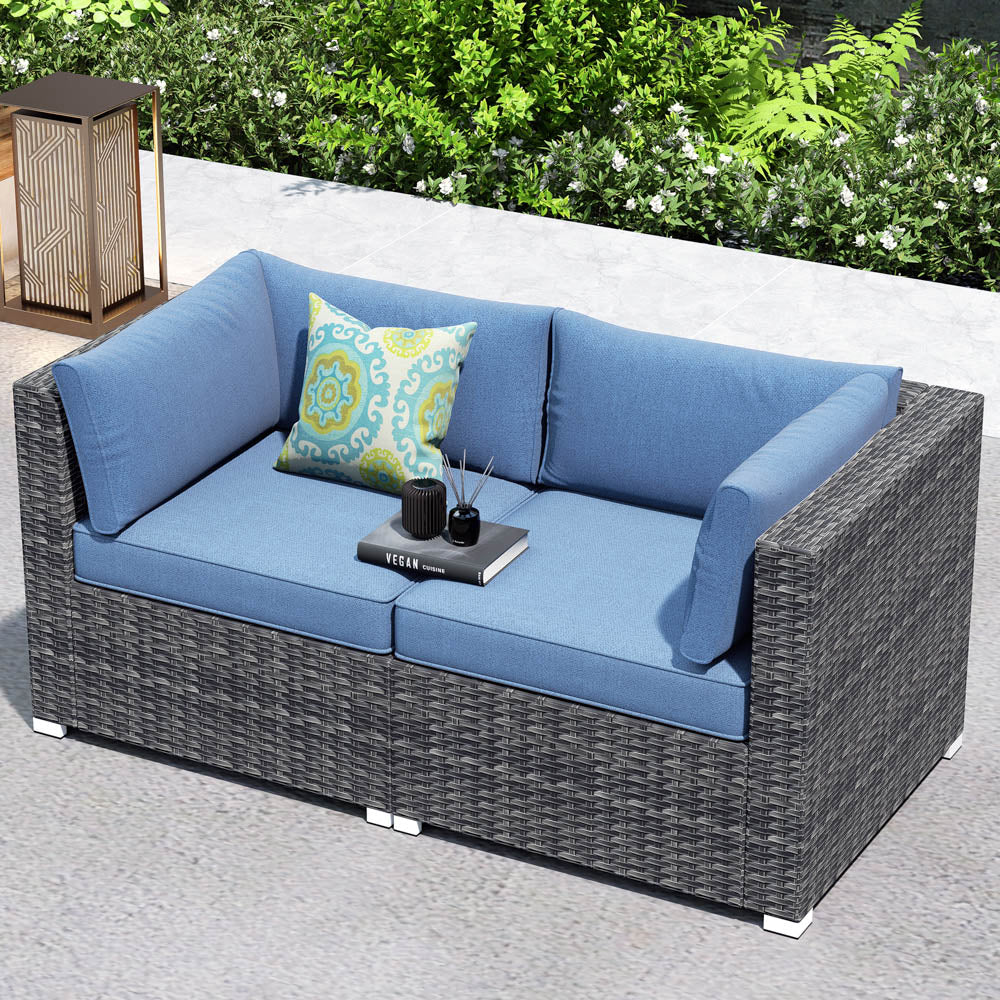 Grey corner sofa online rattan