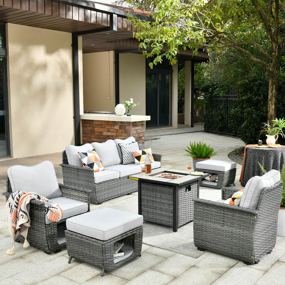 Dark grey best sale rattan chairs