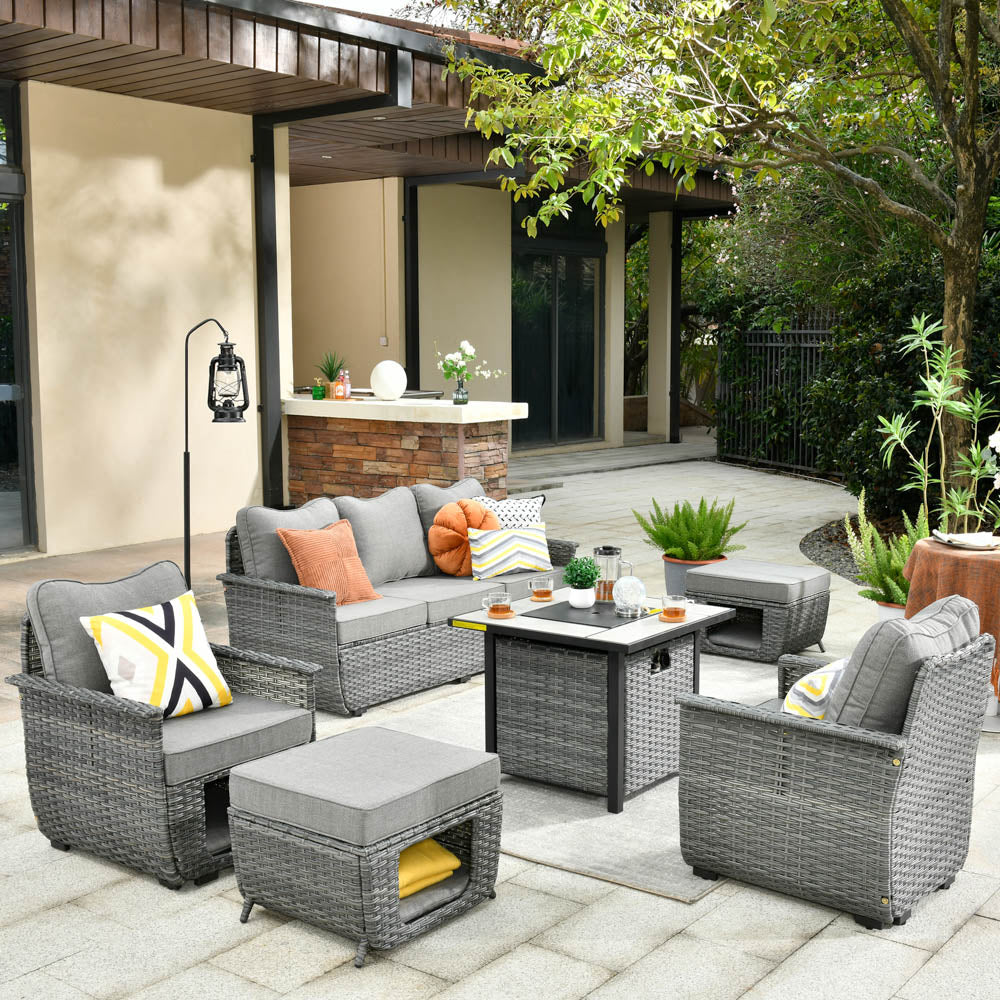 6 piece metal patio set hot sale