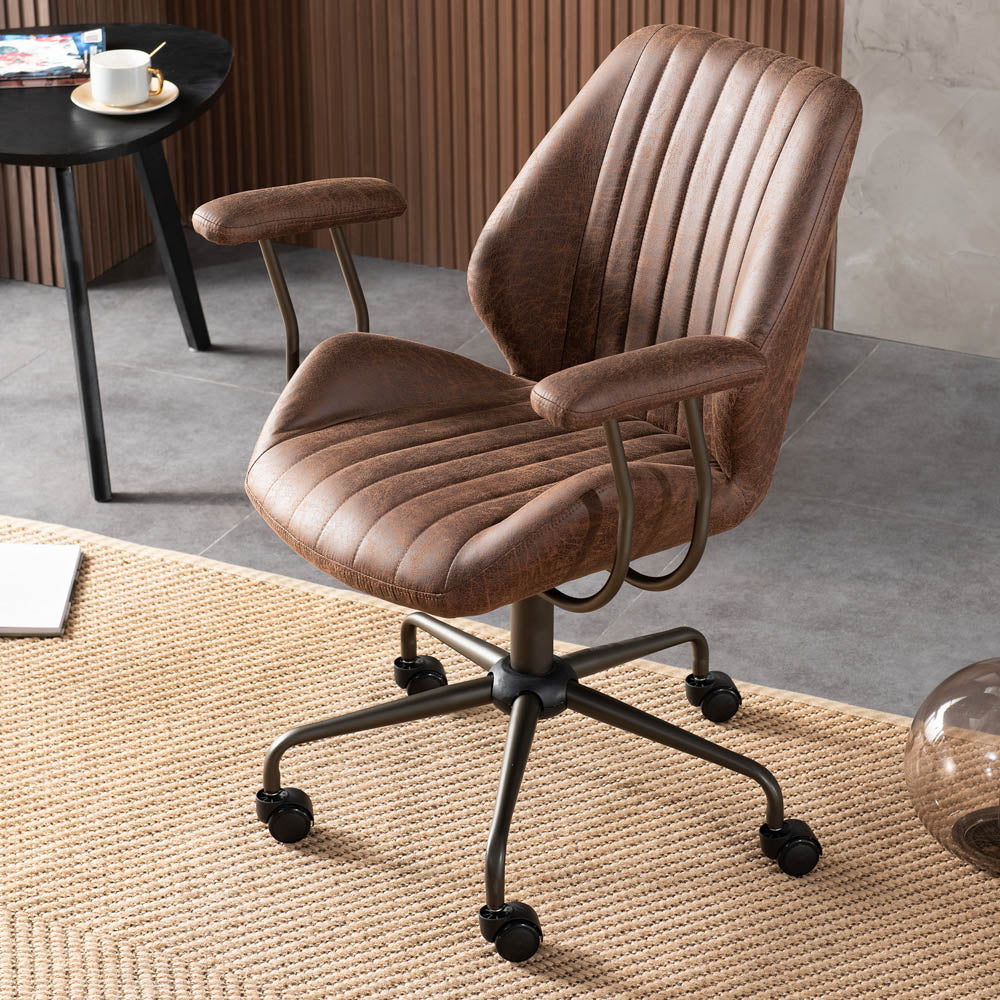 Faux suede 2025 office chair