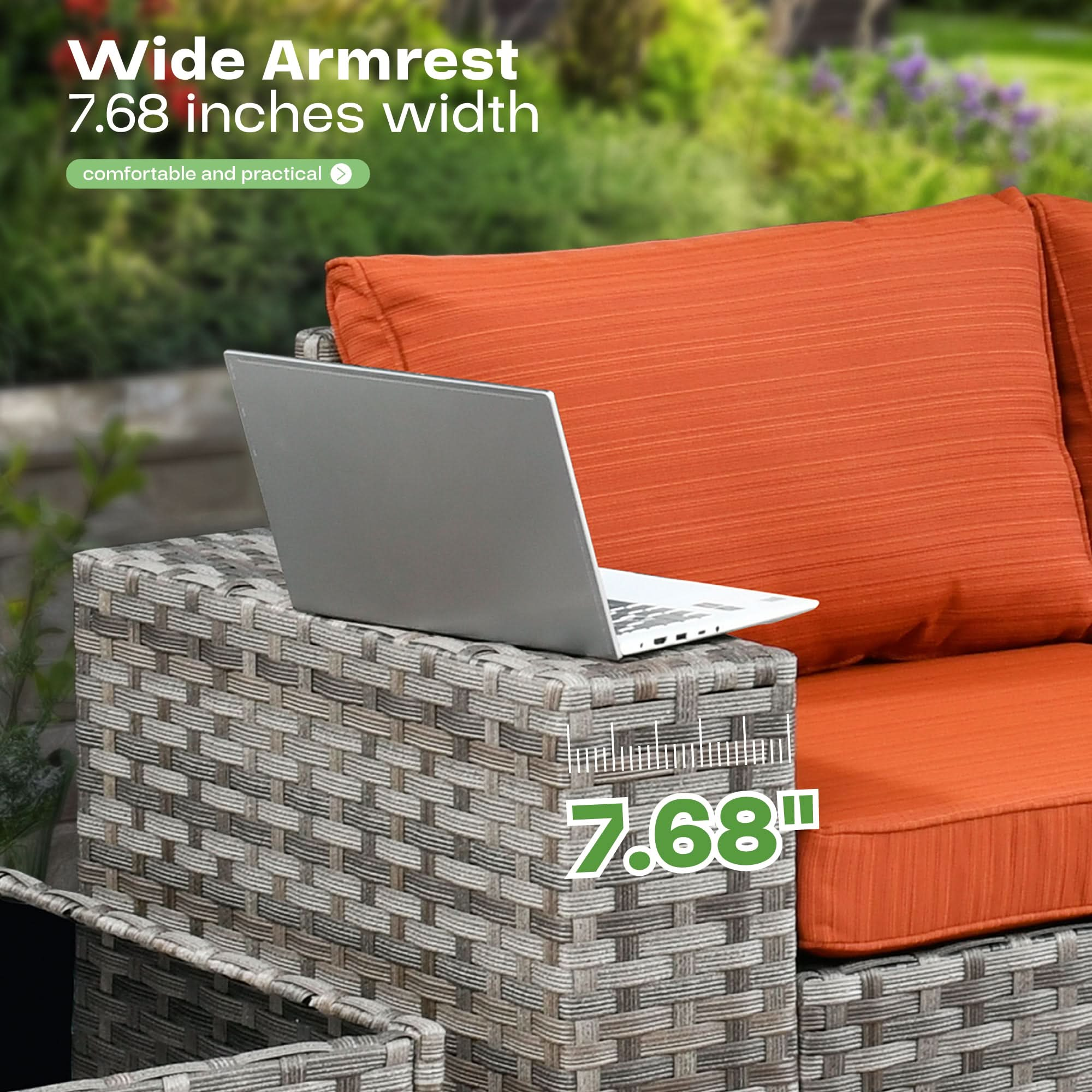 Ovios 7-Piece Outdoor Furniture Set with 7.68'' Wide Armrests