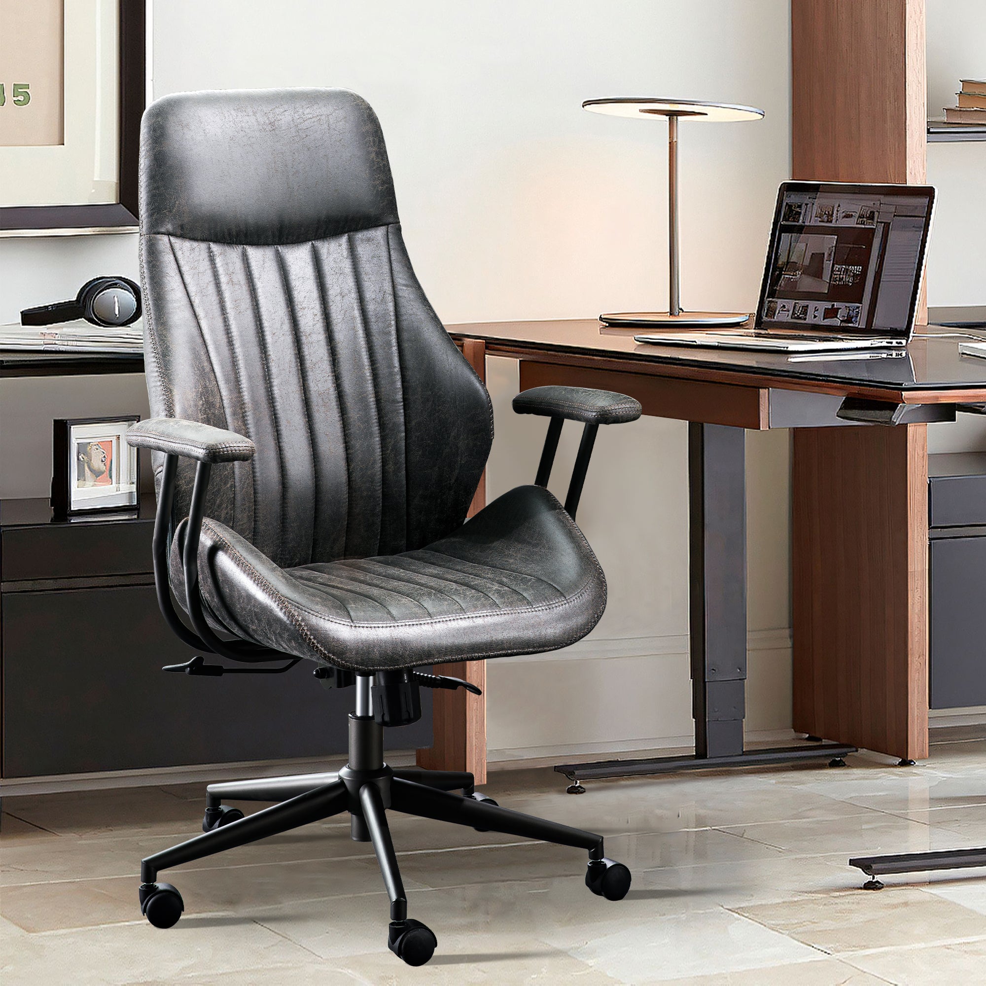 Ovios Office Chair Ergonomic High Back Suede Fabric for Executive or Home Office