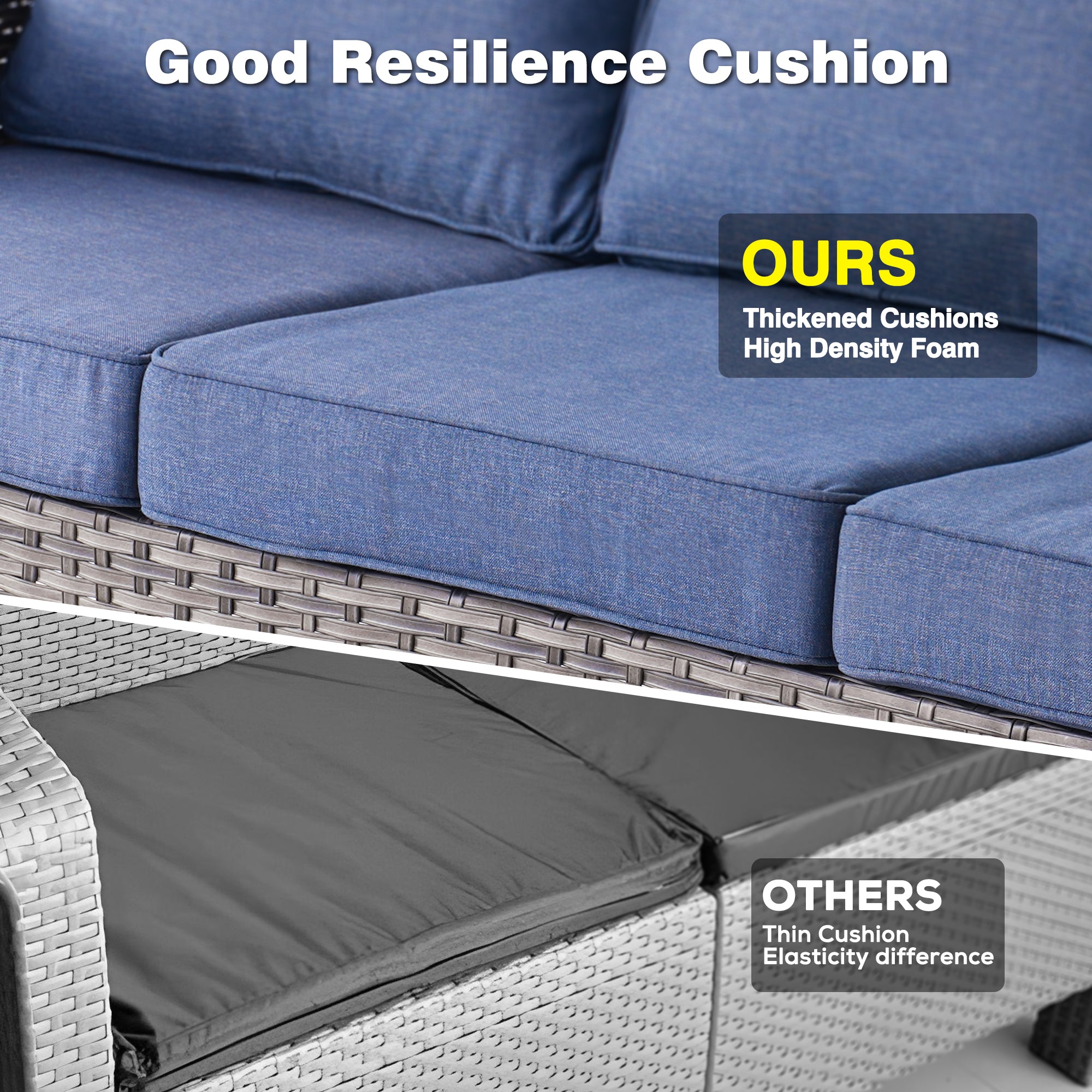 Ovios Patio Conversation Set 5-Piece with Cushions Kenard Curved Handrest