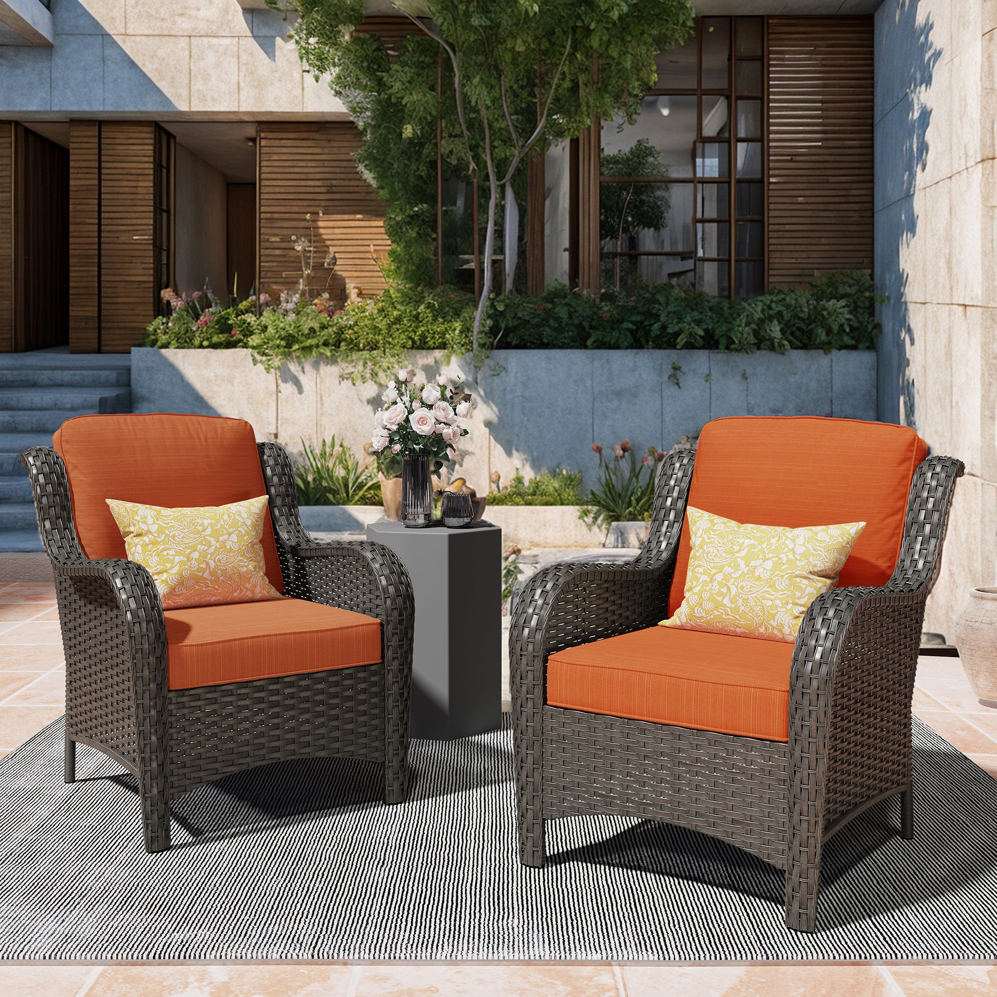 Ovios Patio Chairs Weather Resistant Comfortable