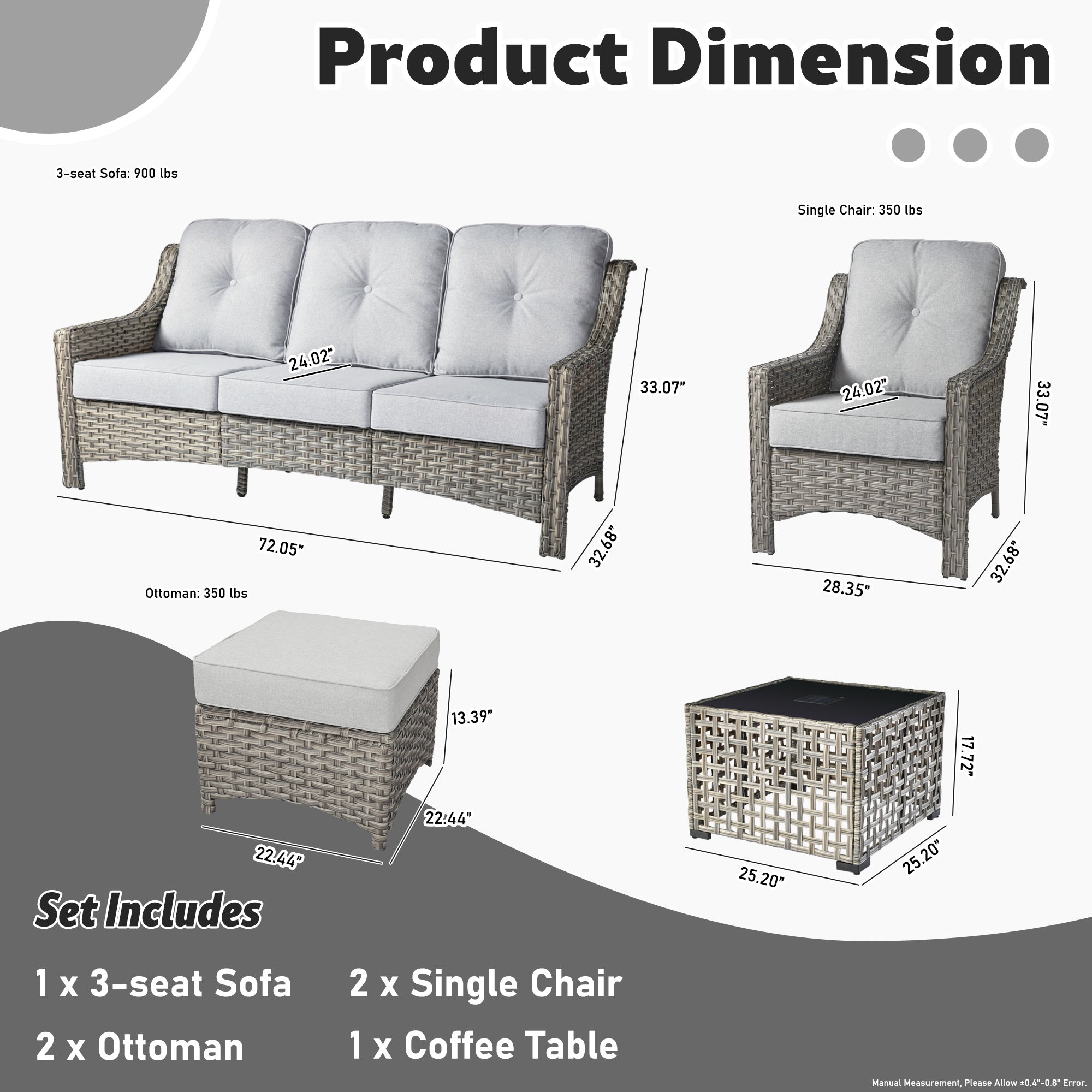 Ovios Conversation Set 6-Piece PAD Series