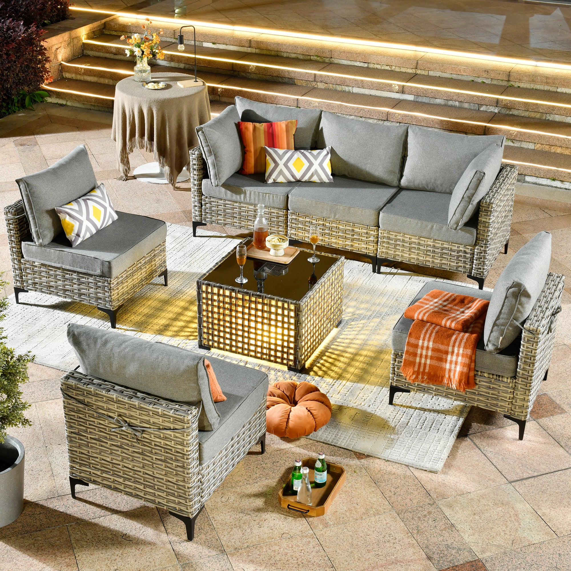 SKT Series - Sectional Outdoor Furniture Set 7-Piece