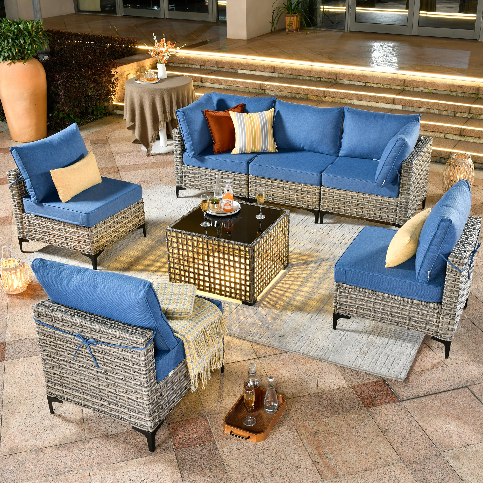 SKT Series - Sectional Outdoor Furniture Set 7-Piece