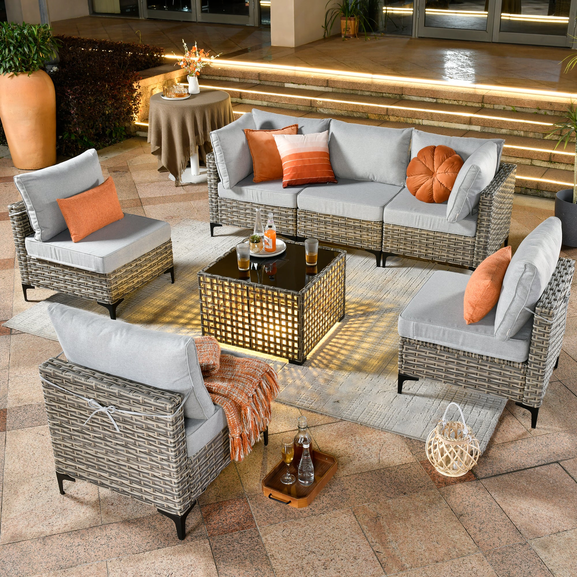 SKT Series - Sectional Outdoor Furniture Set 7-Piece