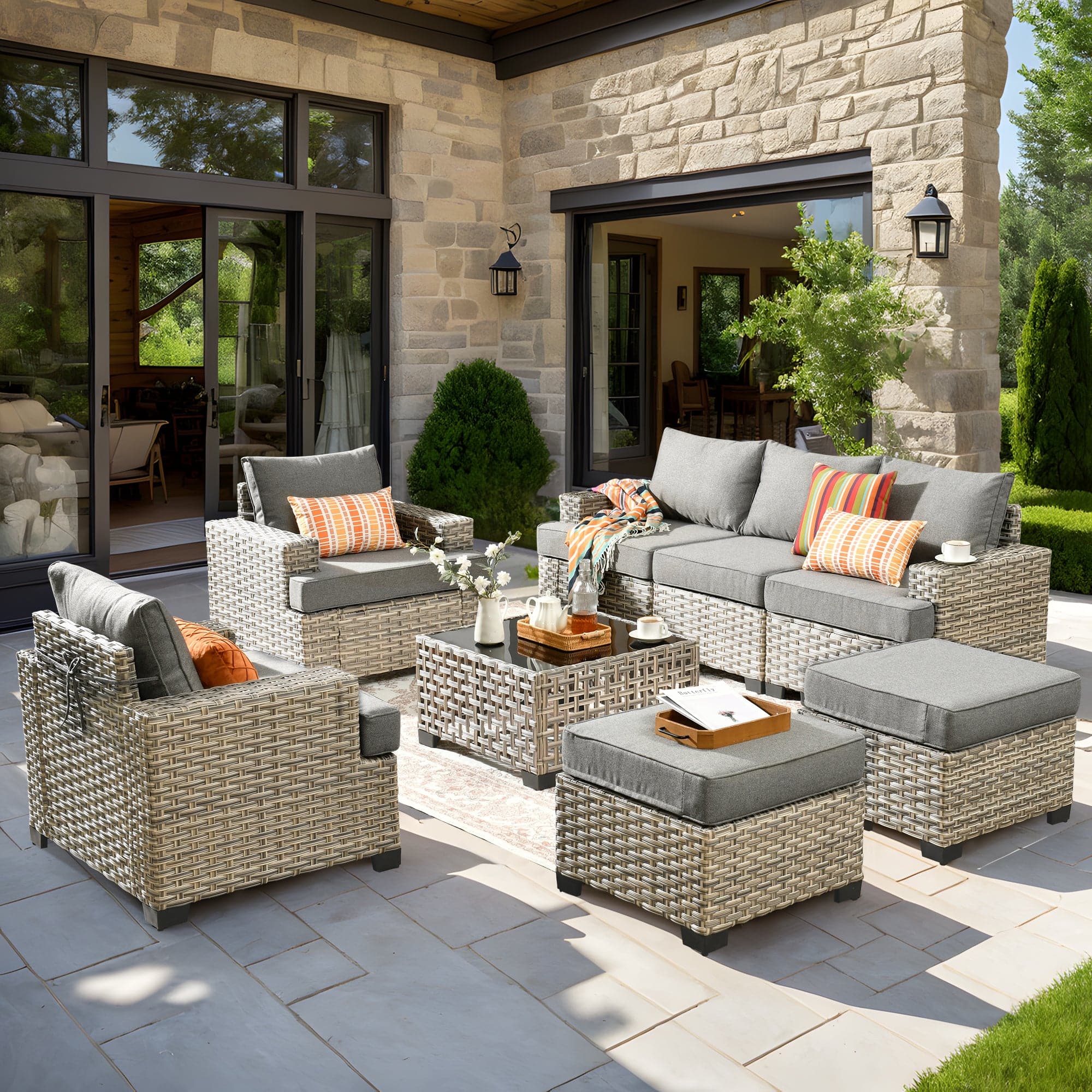 TBS Series - Sectional Patio Furniture Set 8-Piece