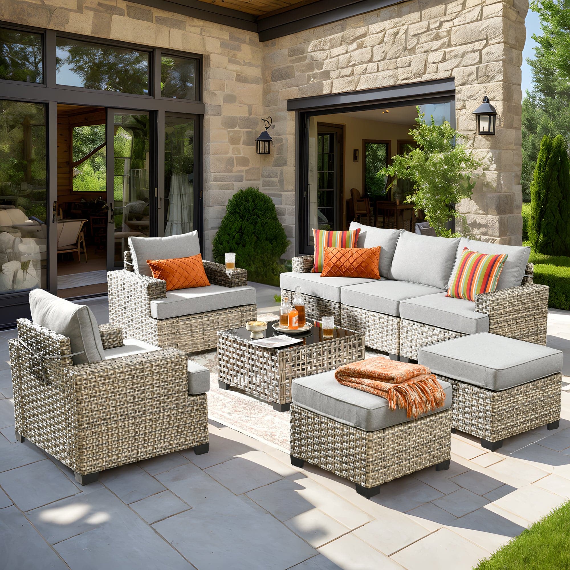 TBS Series - Sectional Patio Furniture Set 8-Piece