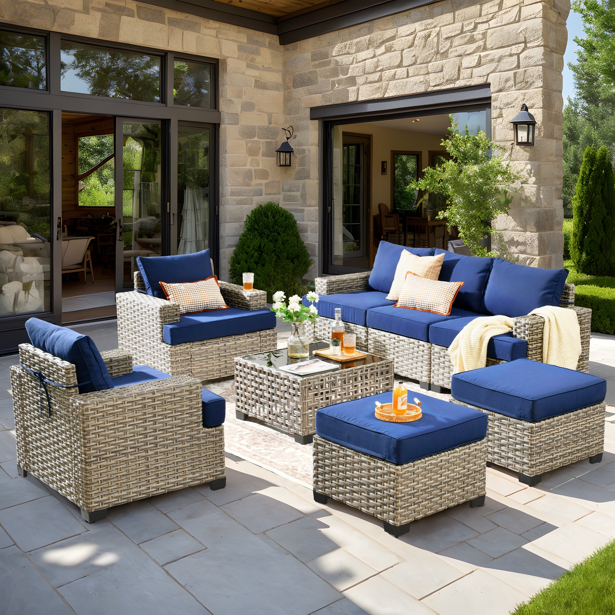 TBS Series - Sectional Patio Furniture Set 8-Piece