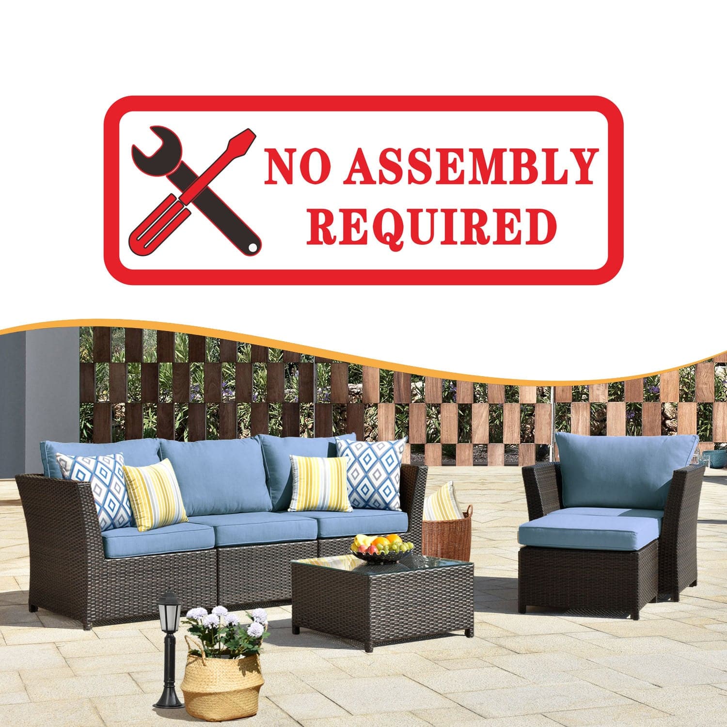 Ovios Patio Furniture Set No Assembly Required