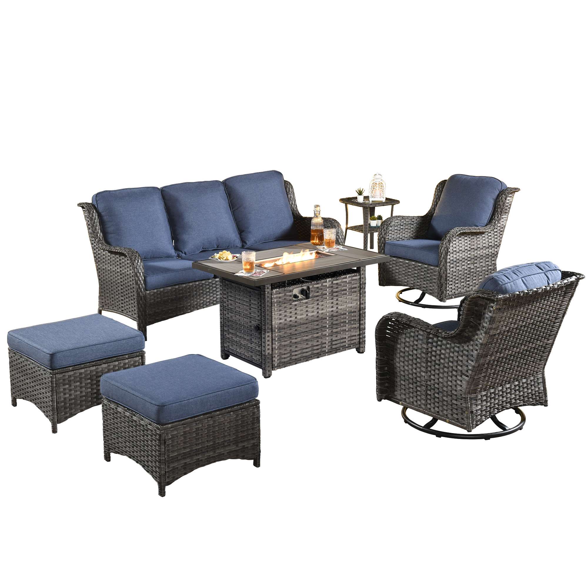 7 piece discount wicker patio set