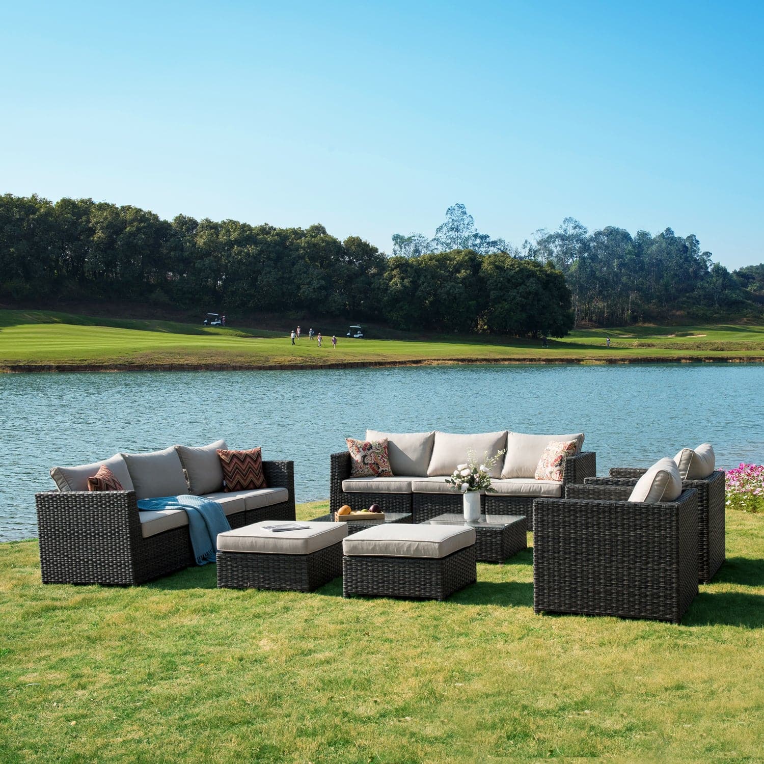 Assembled rattan garden online furniture