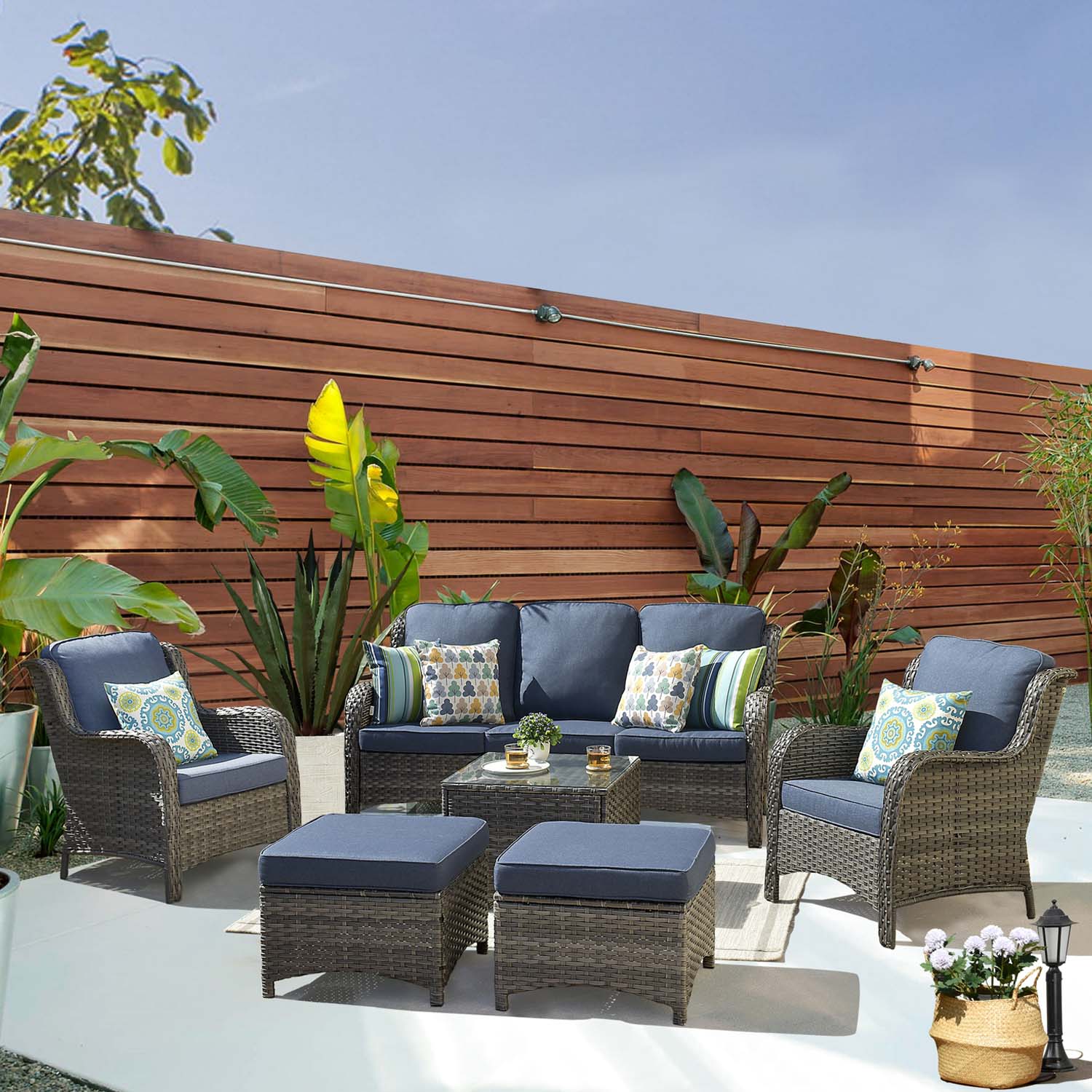 Curved patio furniture set hot sale