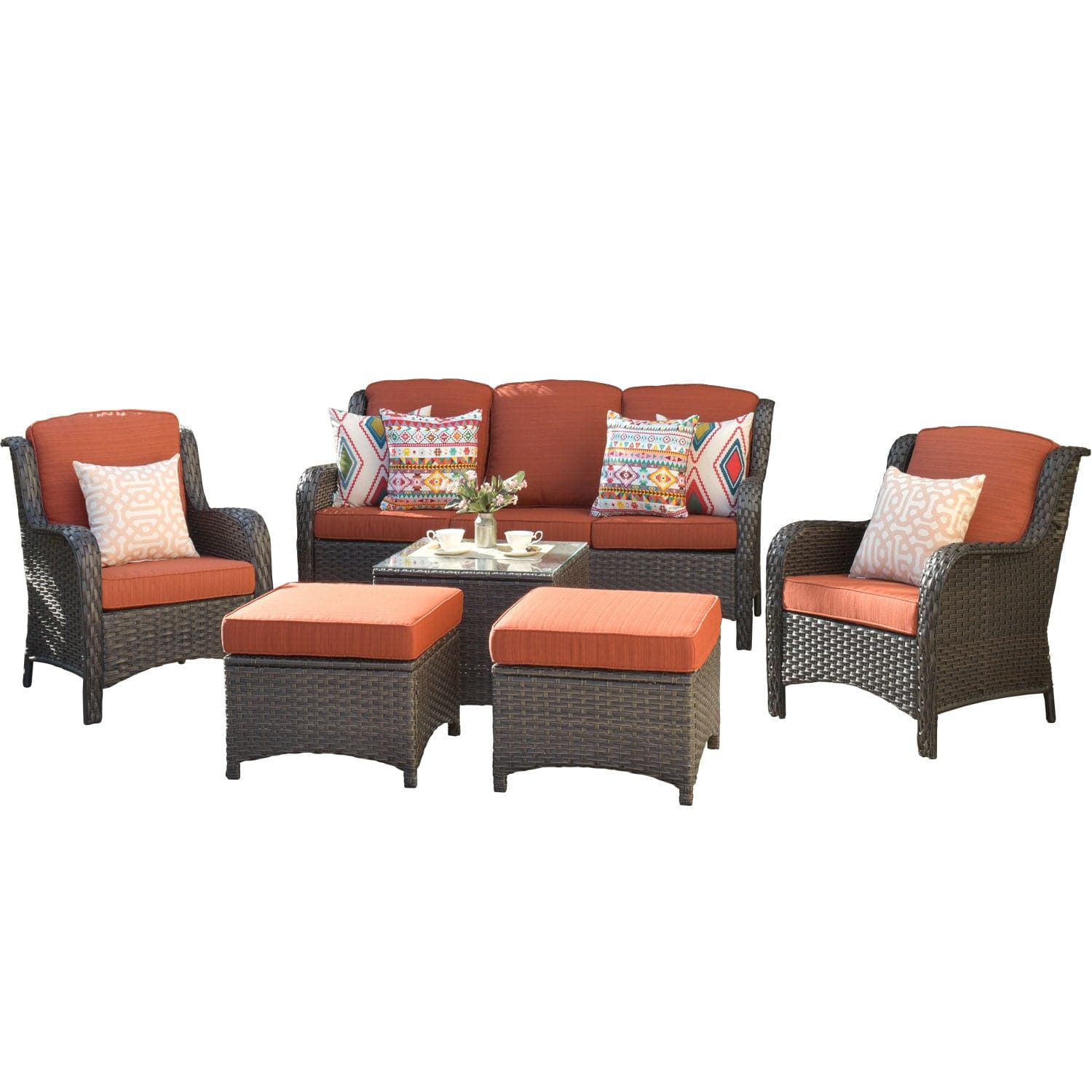 6 piece wicker online outdoor furniture