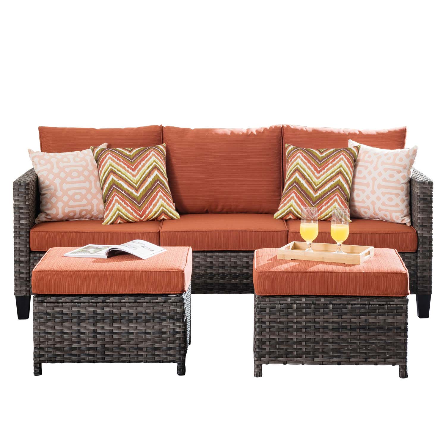 Orange outdoor online couch