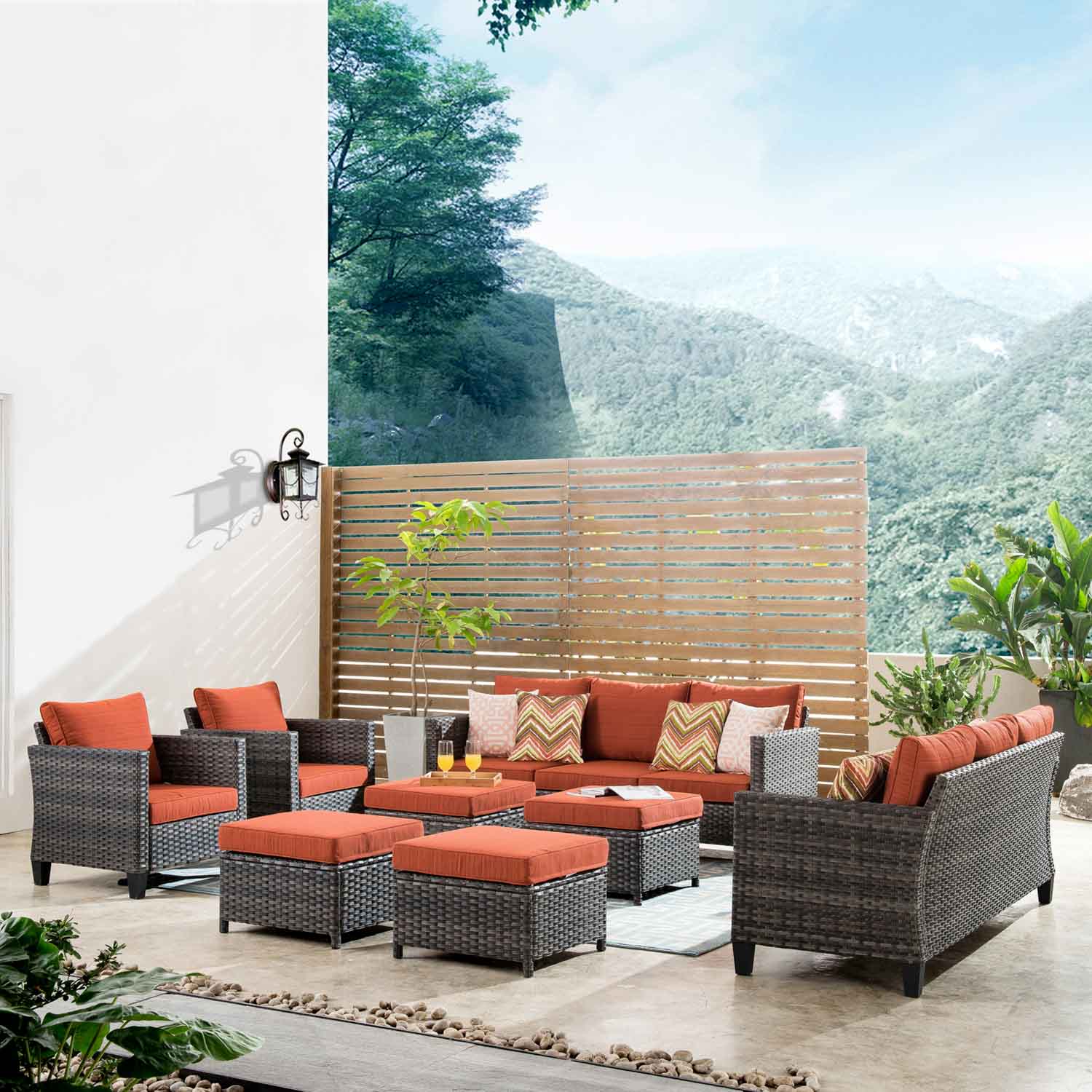 Orange patio cushions hot sale