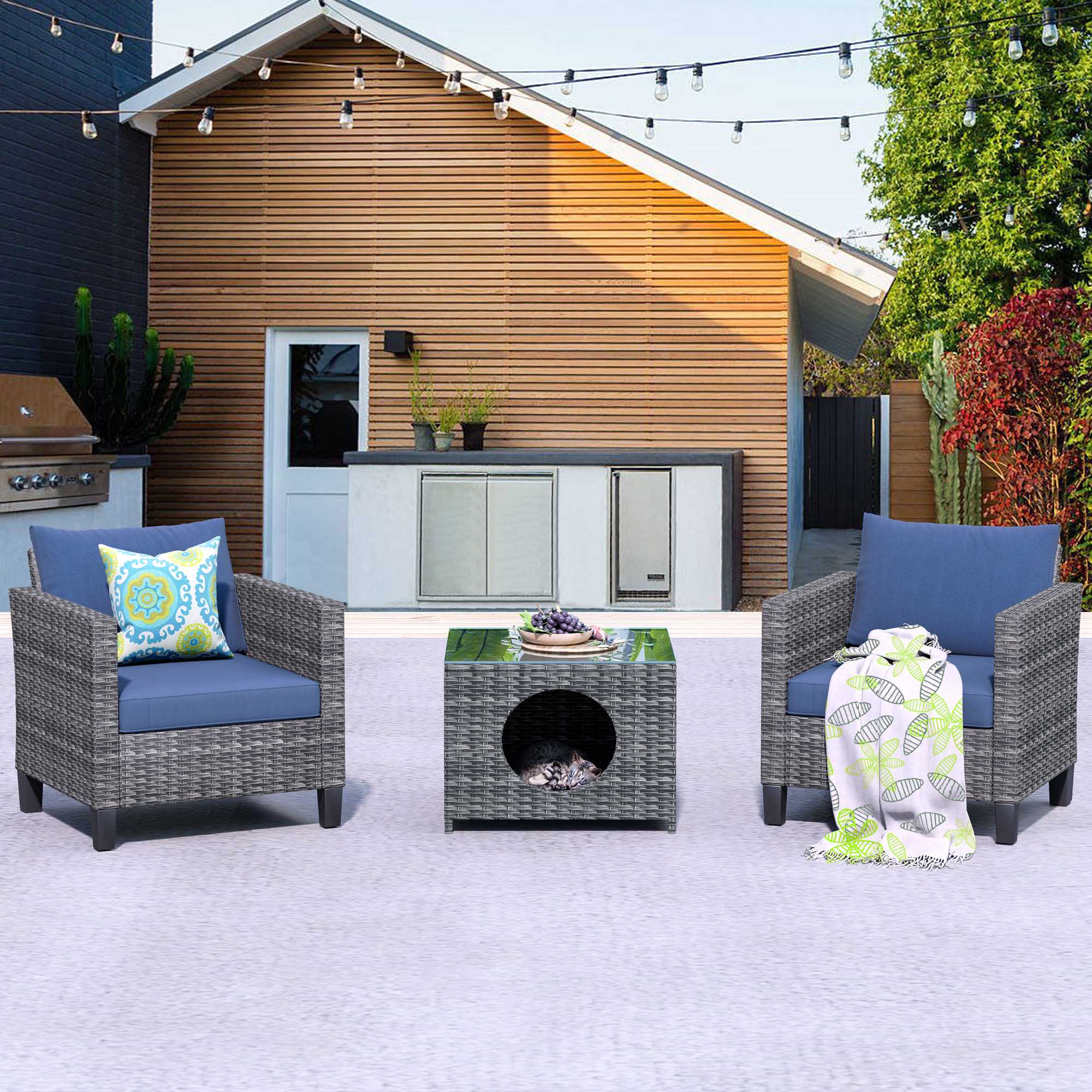 Walnew 3 discount pcs patio furniture