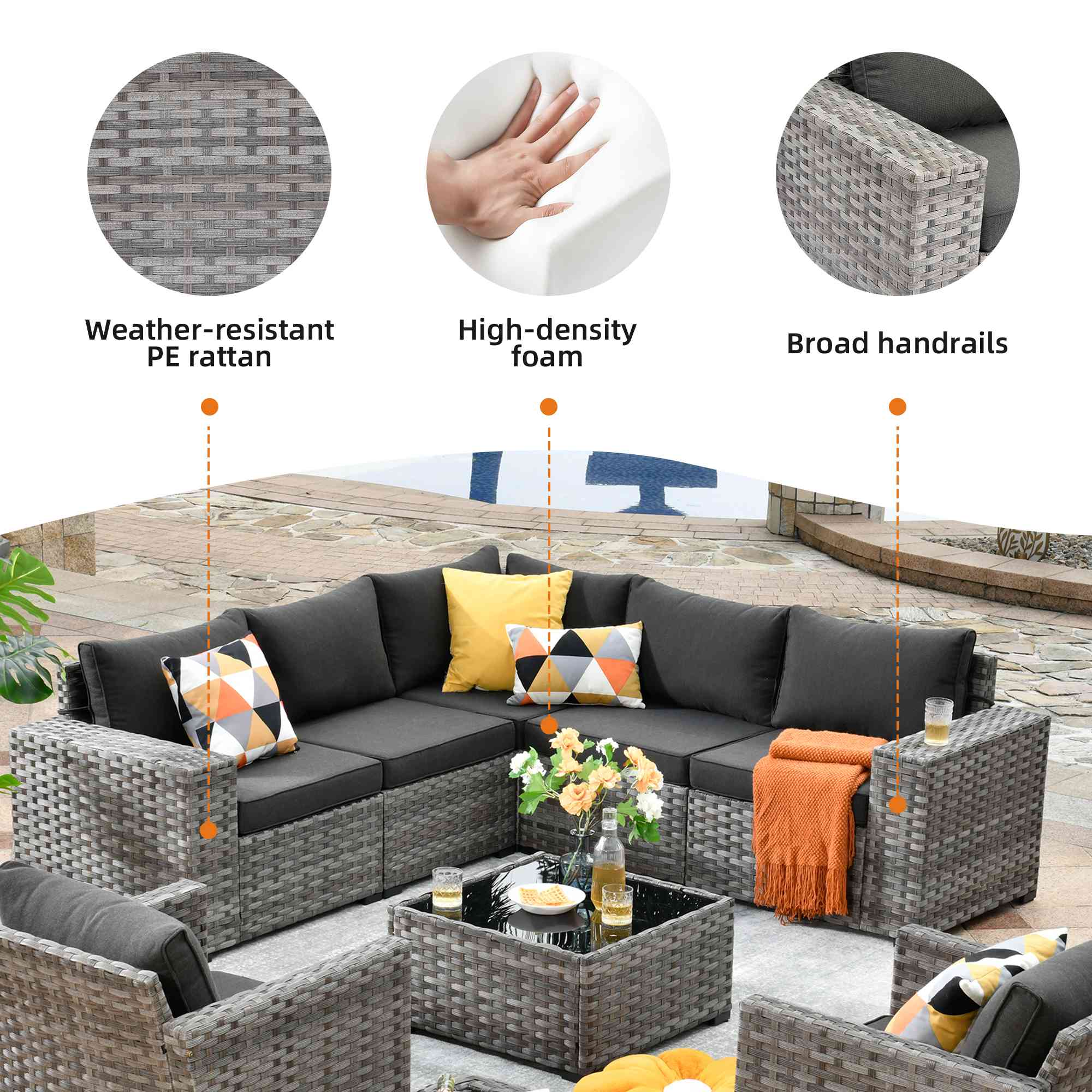 9 piece deals outdoor sectional set