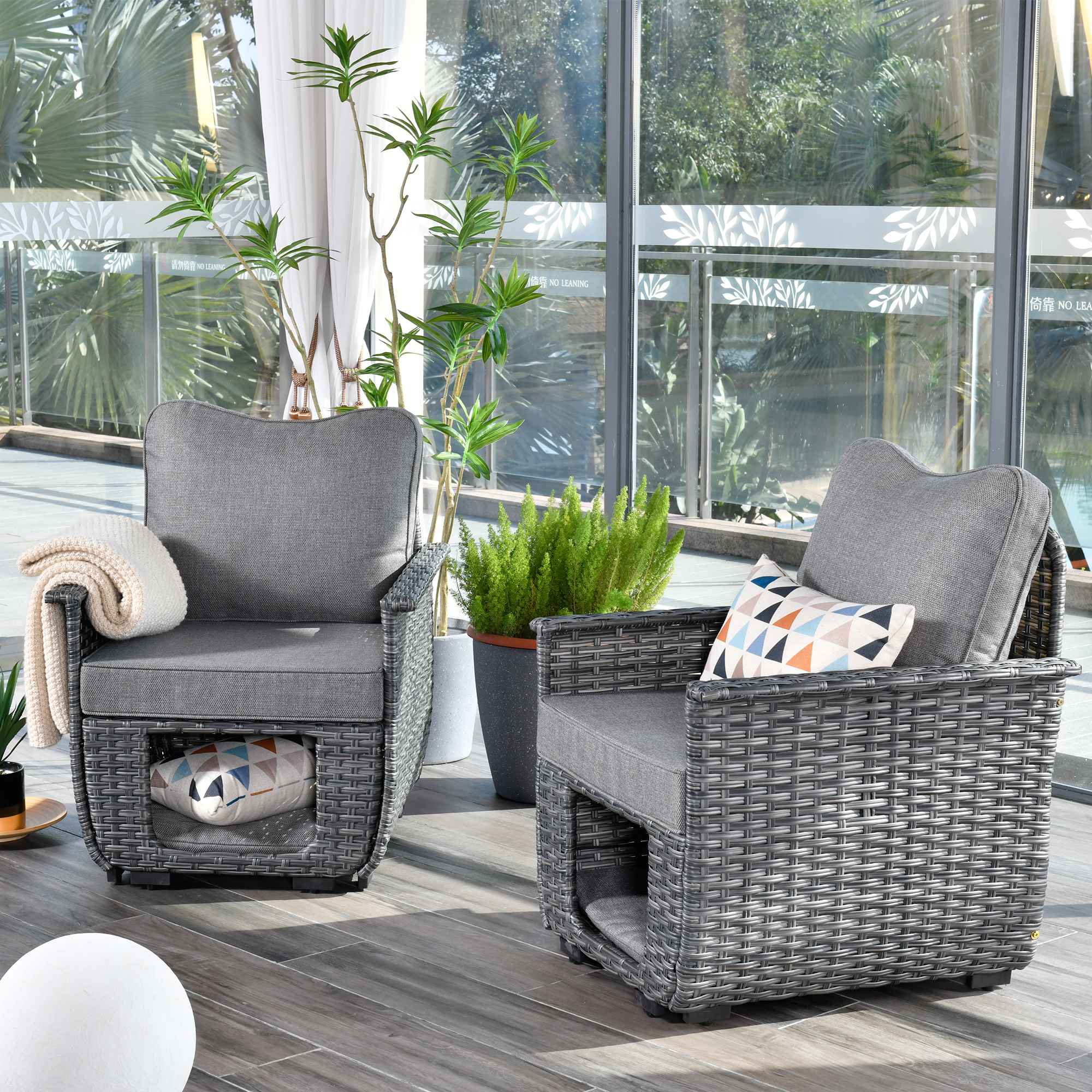 Gray best sale cushion chairs