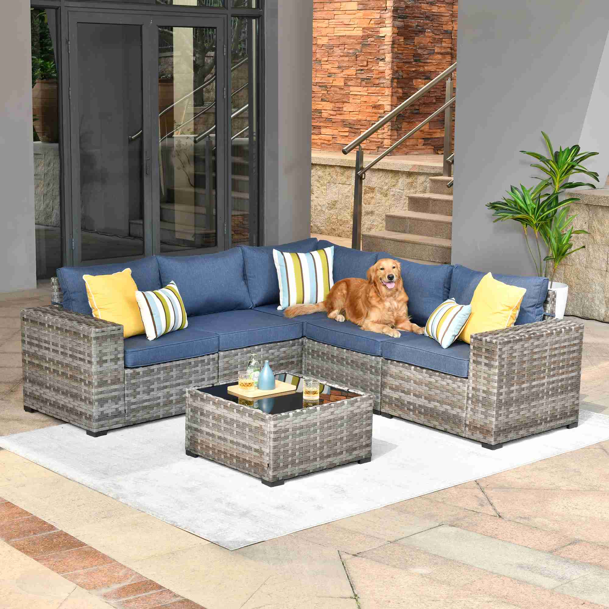 Outdoor discount bench sectional