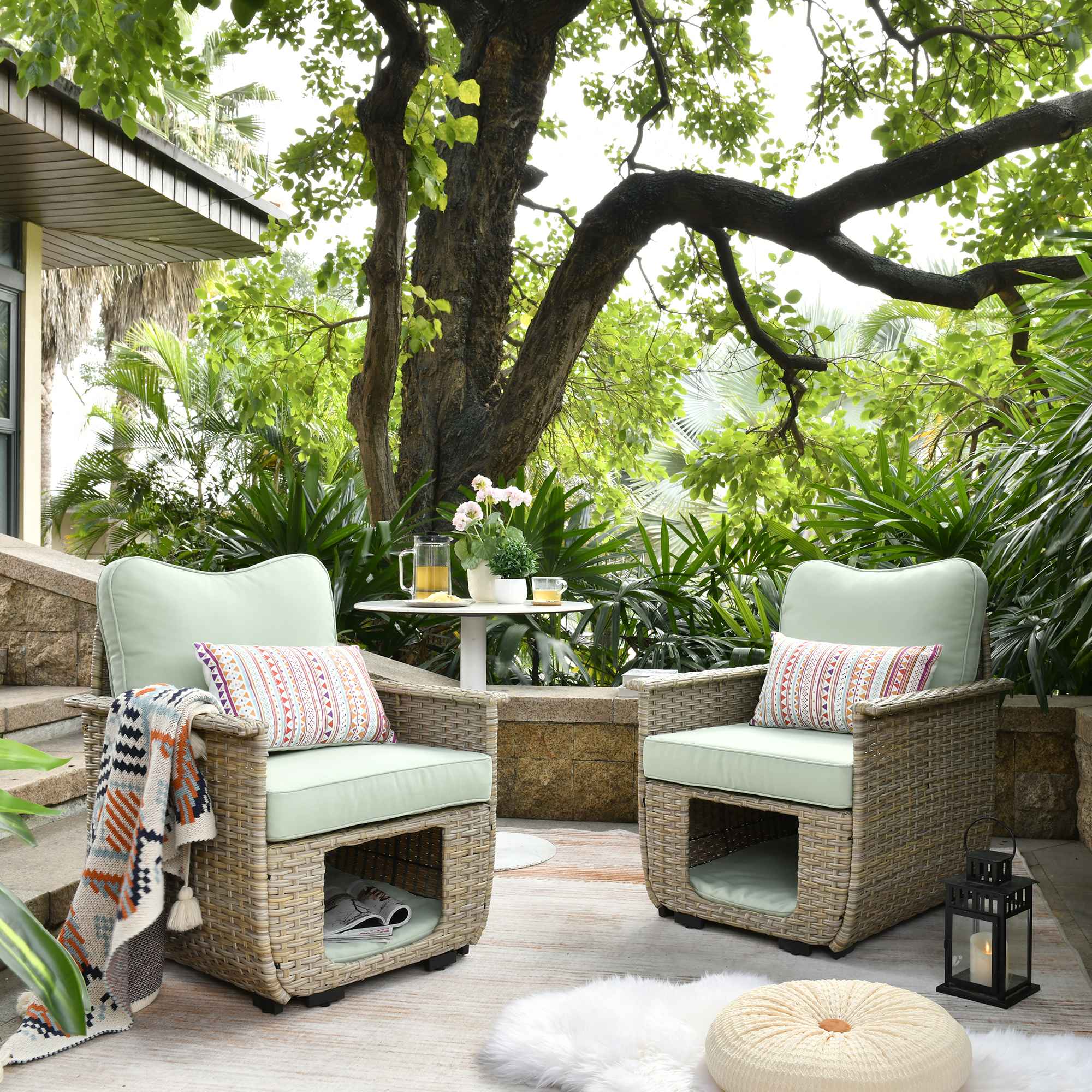 Outdoor loveseat on sale with storage