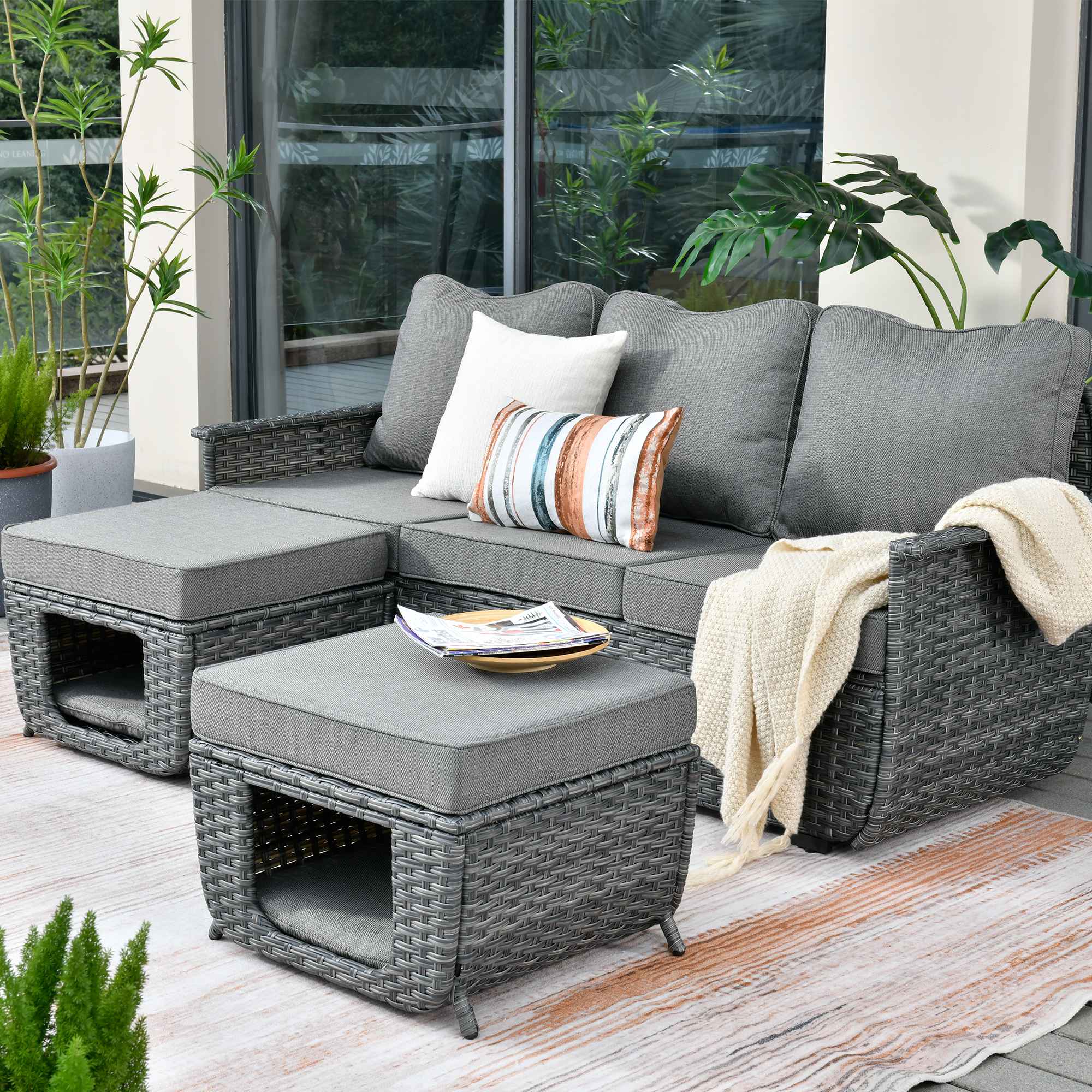 3 piece 2024 rattan outdoor setting