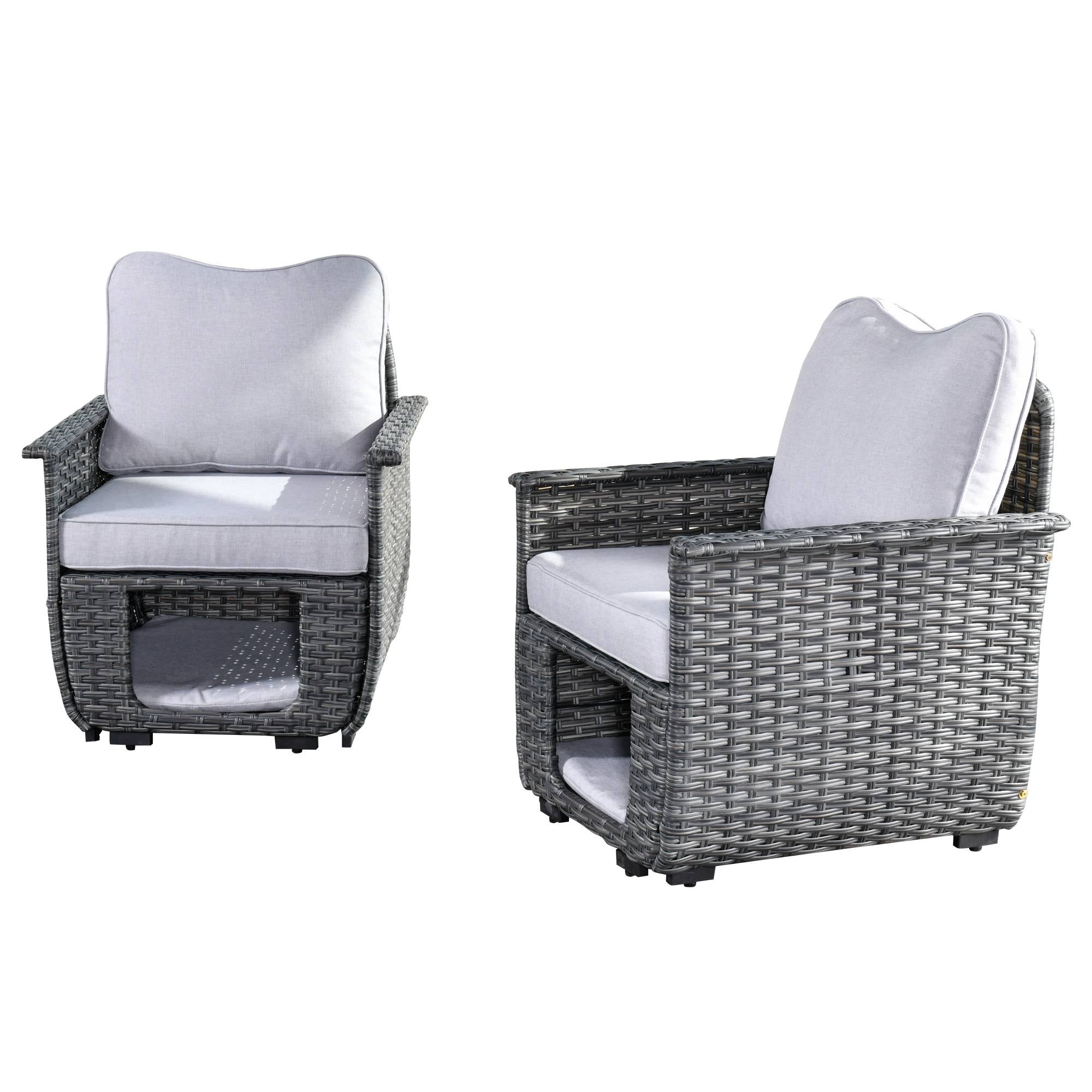 Grey discount wicker chairs