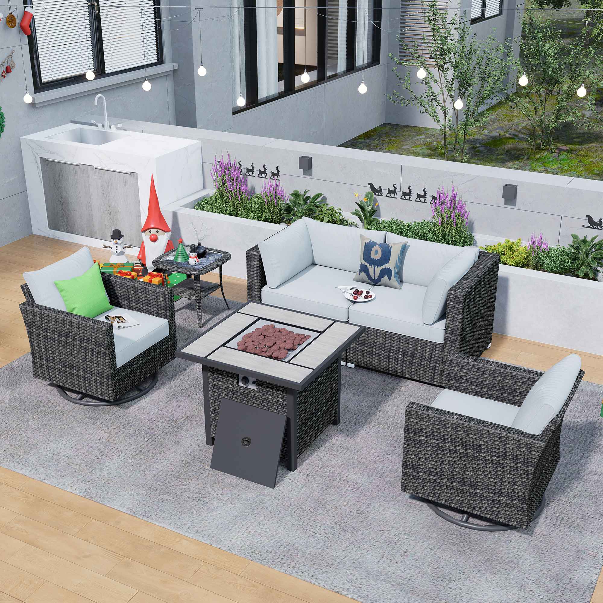 Gray outdoor sectional discount sofa