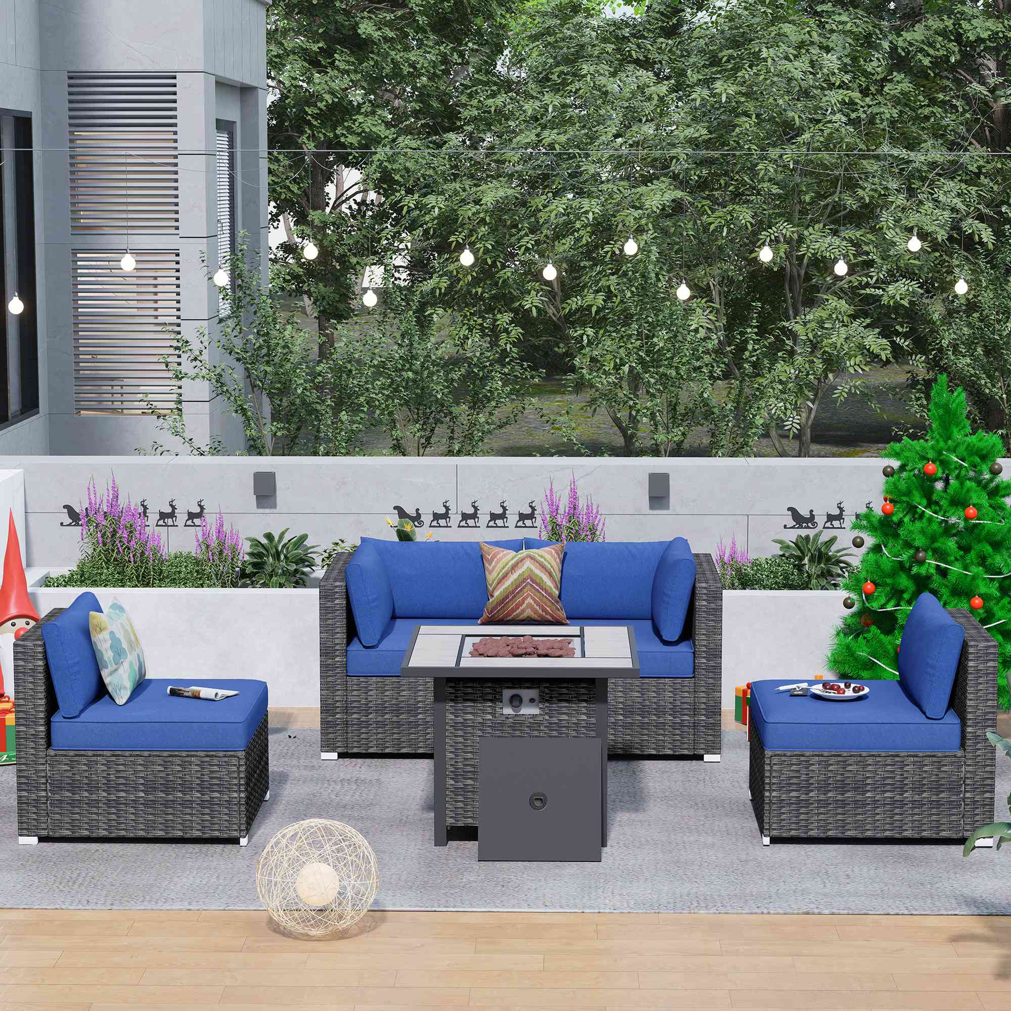 Blue outdoor best sale sectional sofa