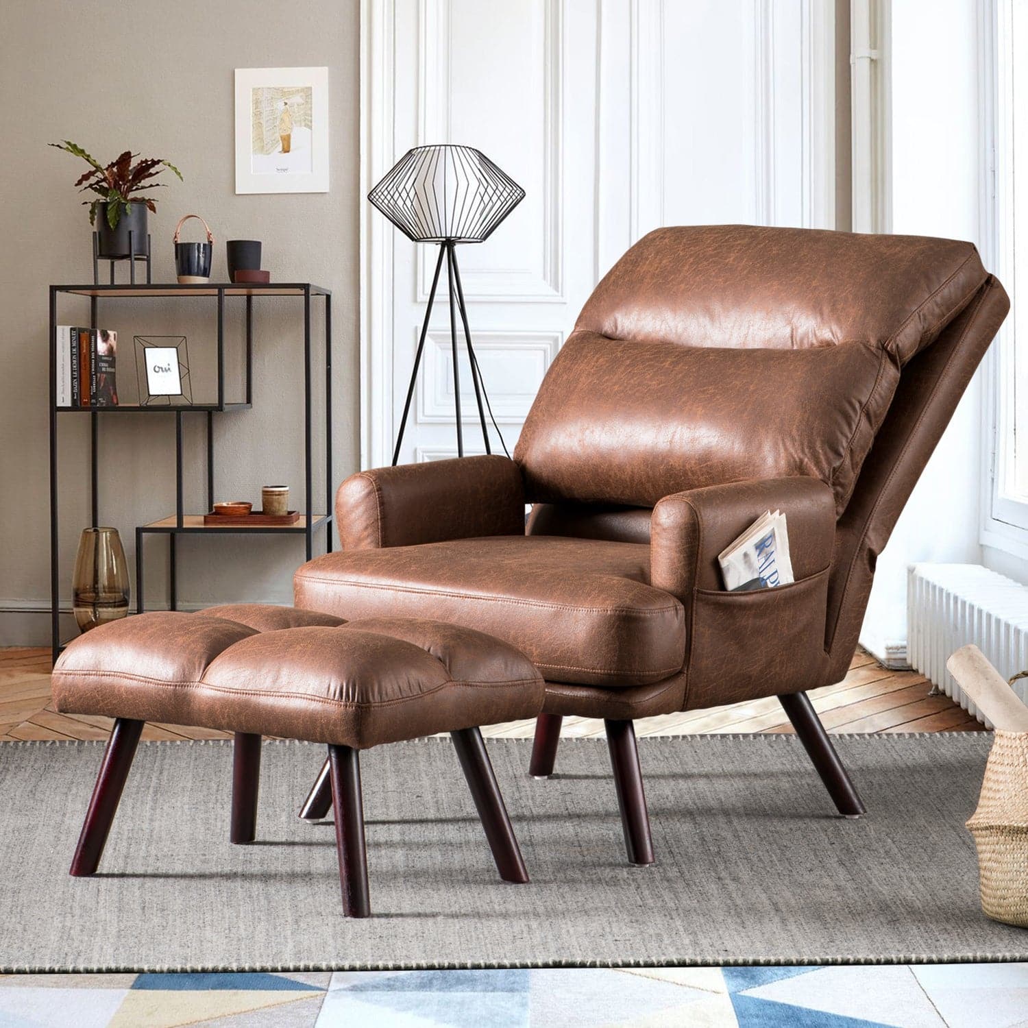 Club chair 2024 with ottoman