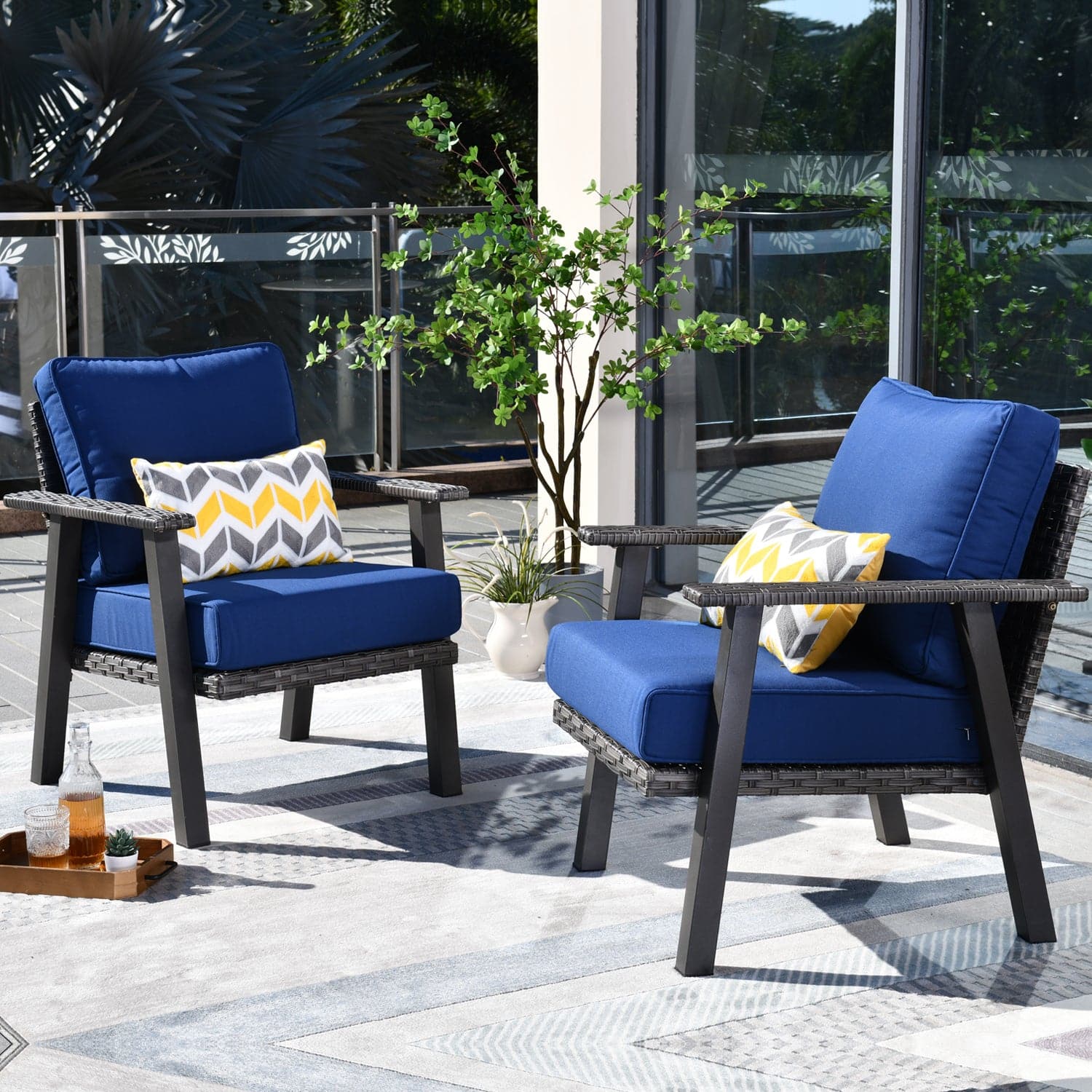 Navy blue outdoor discount chairs