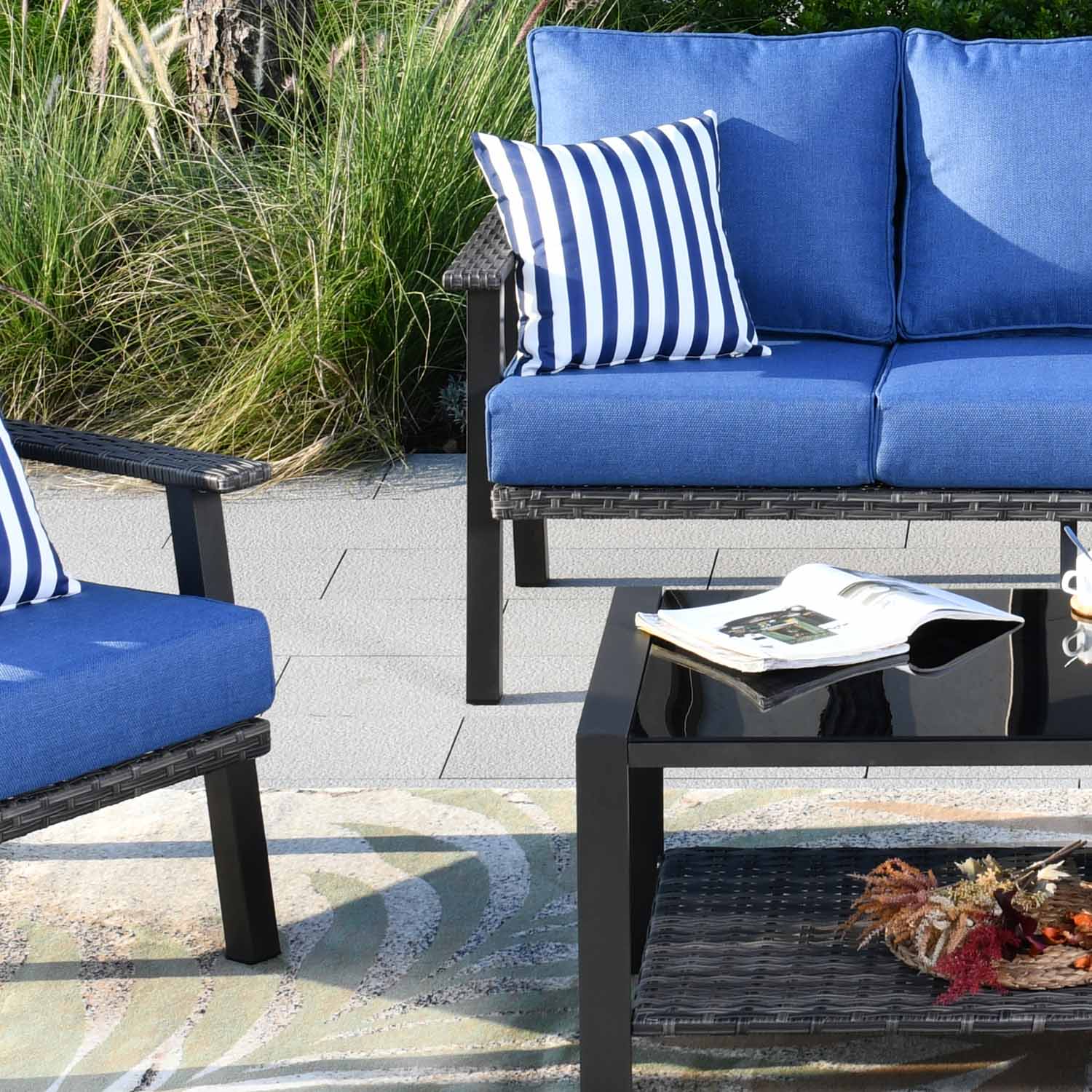 Cobalt blue outlet patio cushions