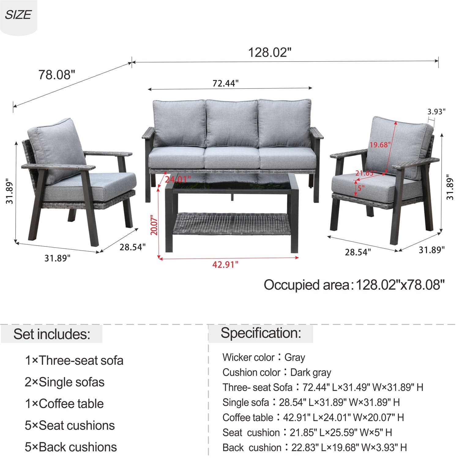 Outdoor sofa conversation discount set