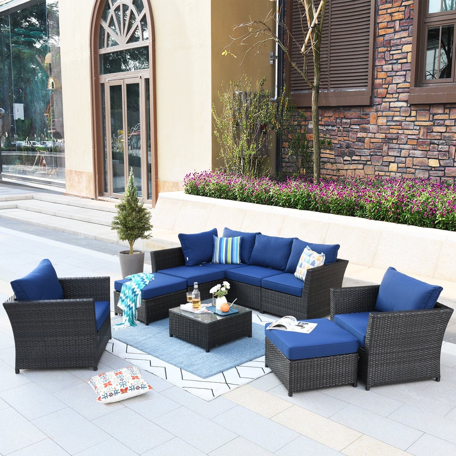 Royal blue best sale patio chairs