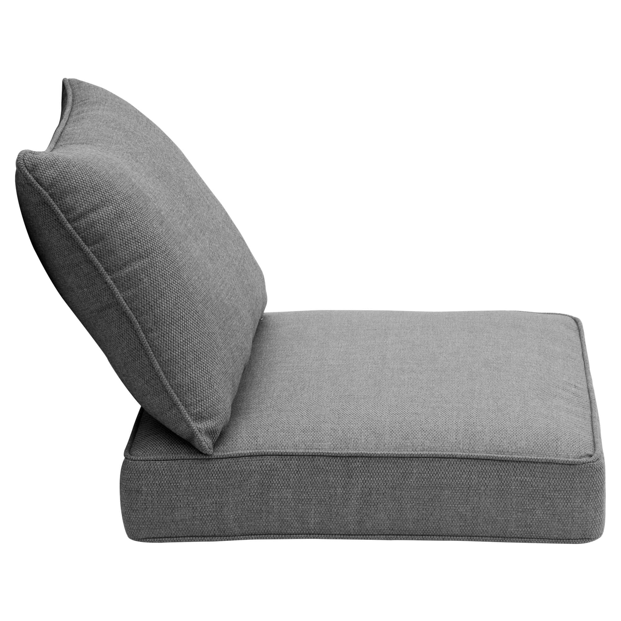 Ovios Replacement Seat Back Cushions Set with Olefin Fabric and Zipper Dark Grey