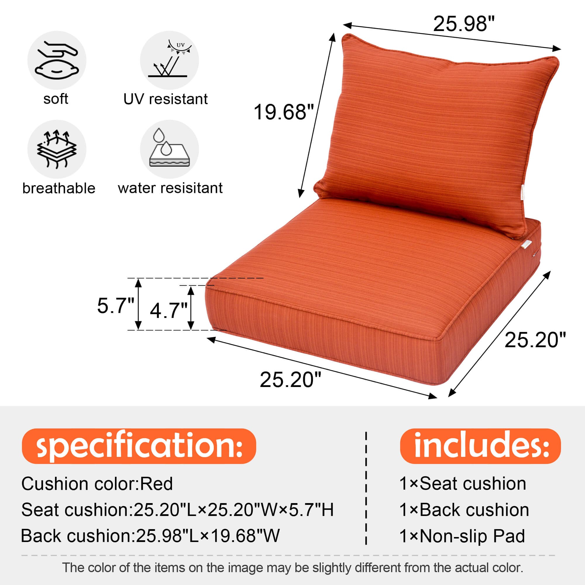 Outdoor seat cushions discount 25x25