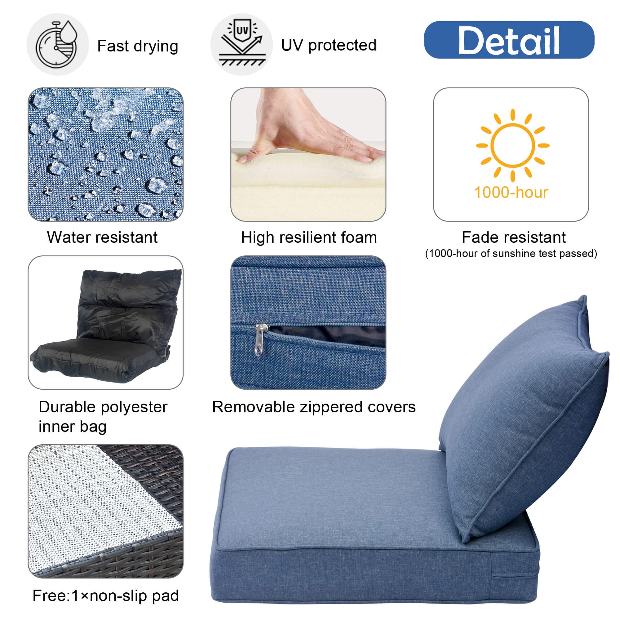 25 x 25 patio cushions hot sale