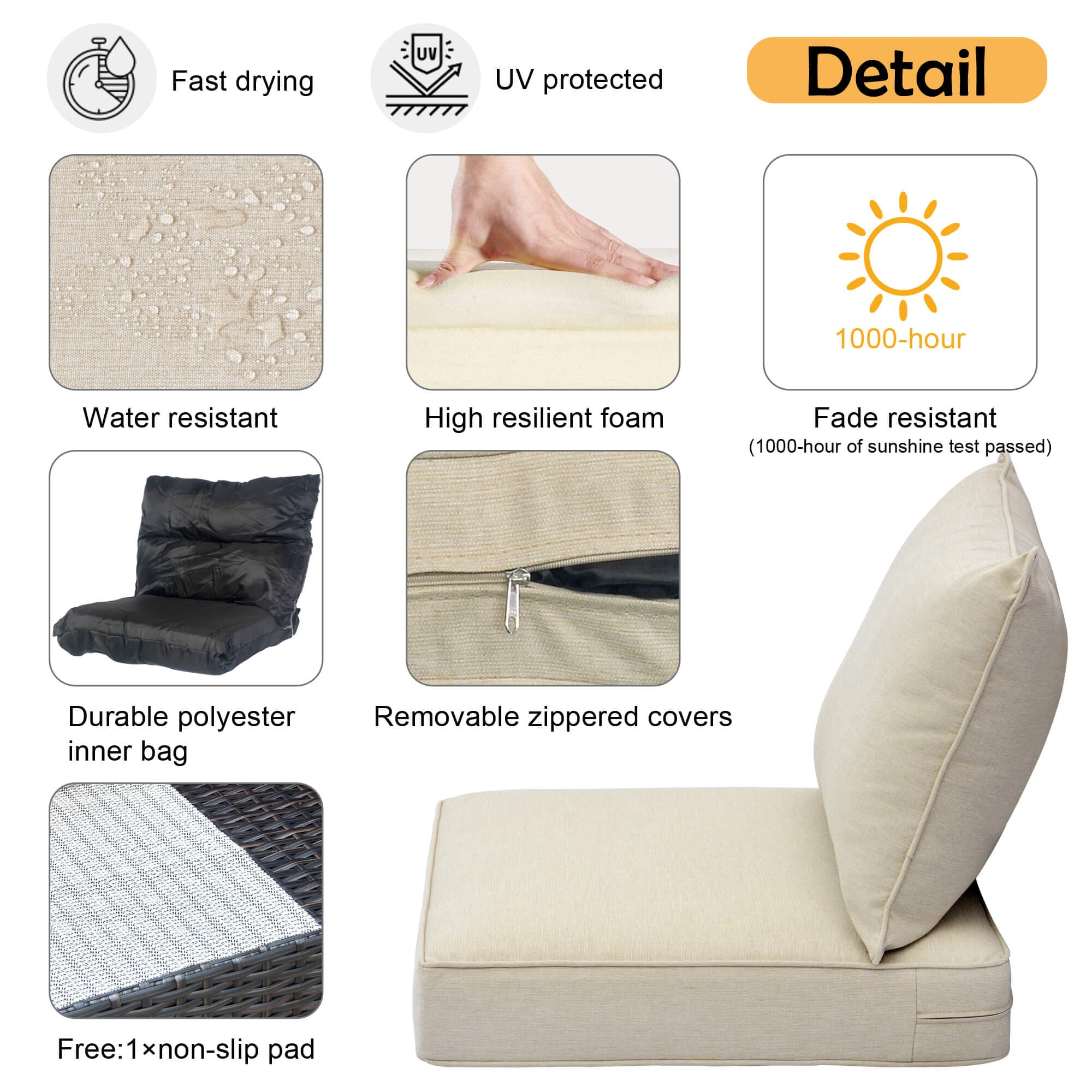 Patio cushions 23 x cheap 27