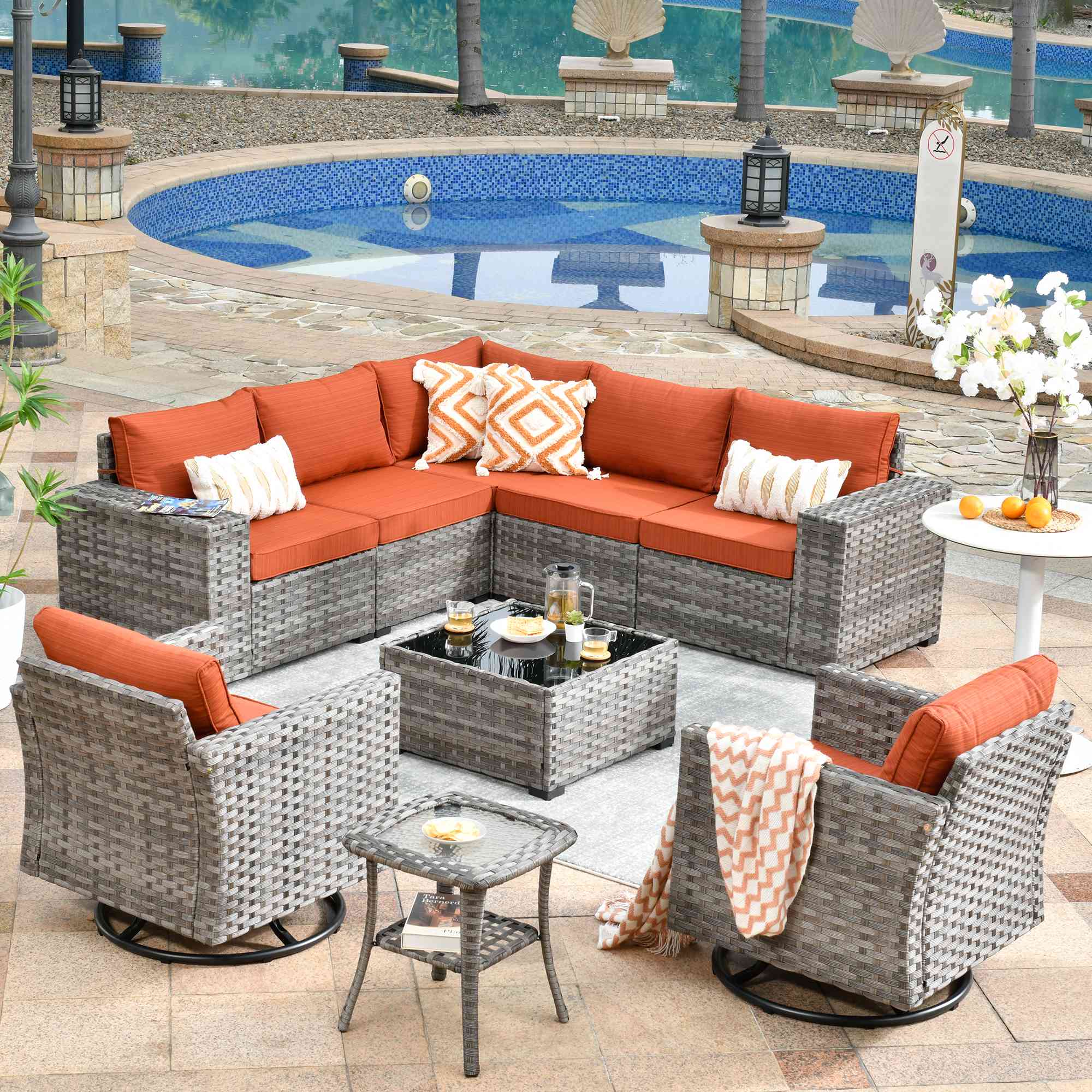 All weather discount wicker patio sets