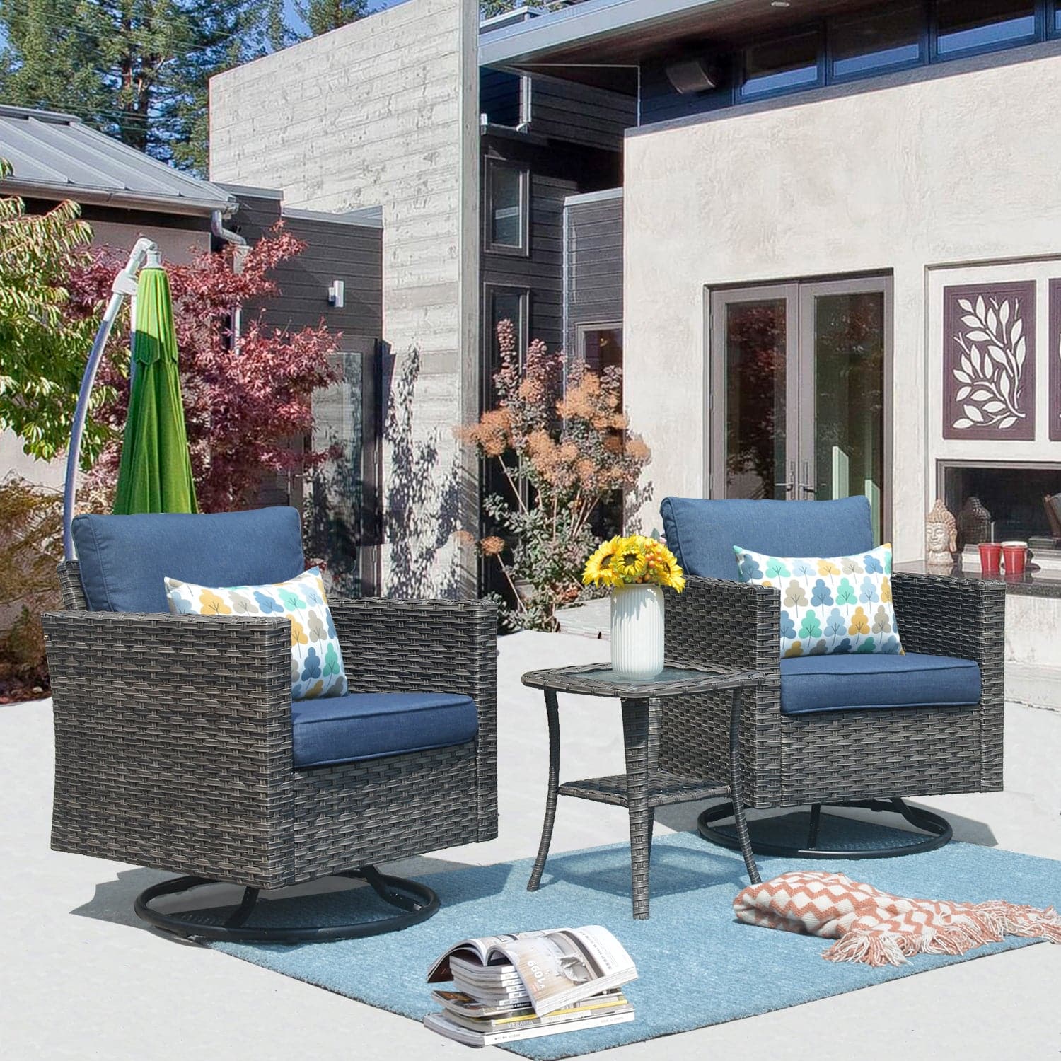 Patio furniture swivel online rocker chairs